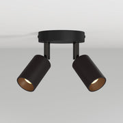 Lampada da parete o soffitto con 2 faretti GU10 Bispot orientabili - Nero - Creative Cables