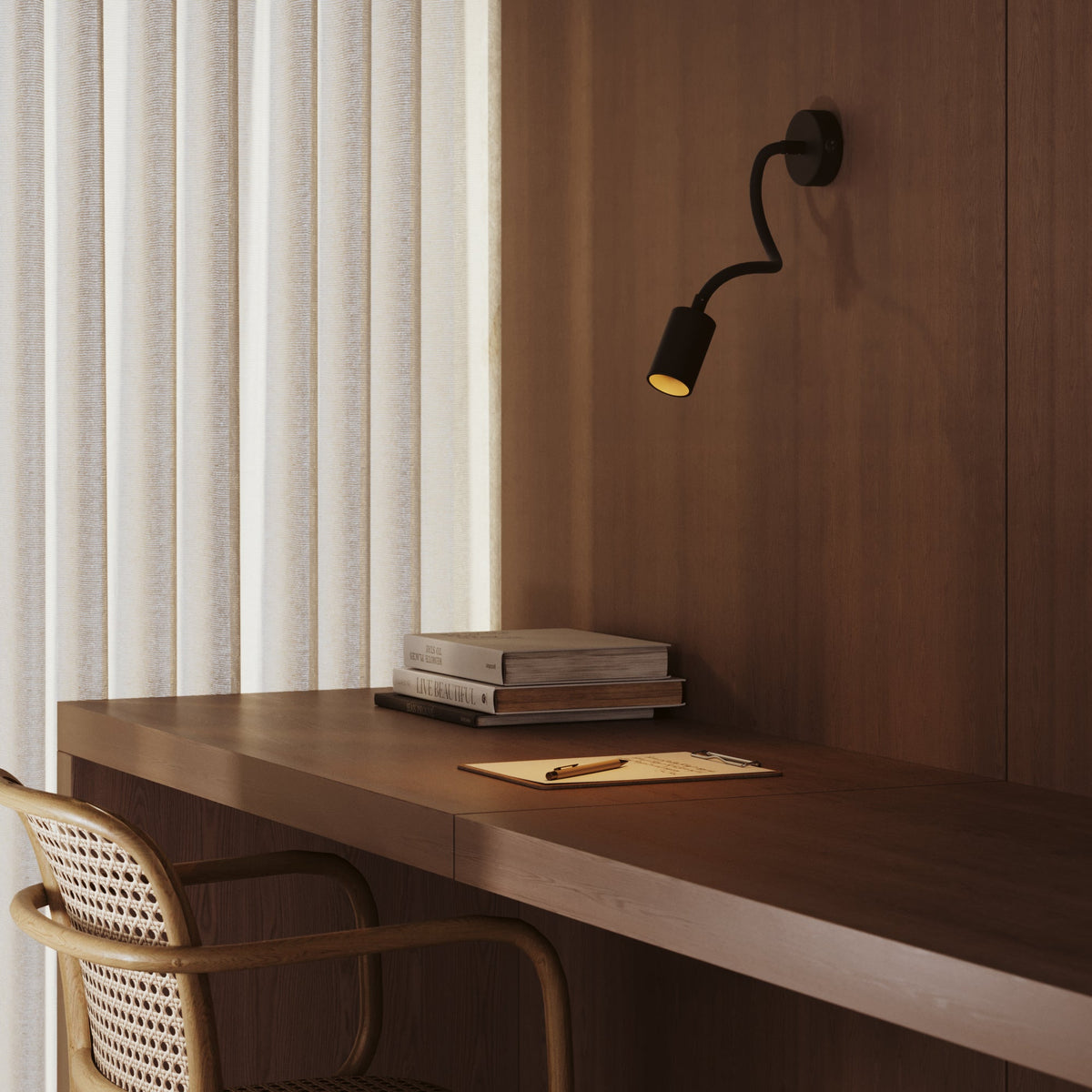 Lampada da parete o soffitto con faretto GU10 Bispot e braccio orientabile Flex 30 cm - Nero Si Si