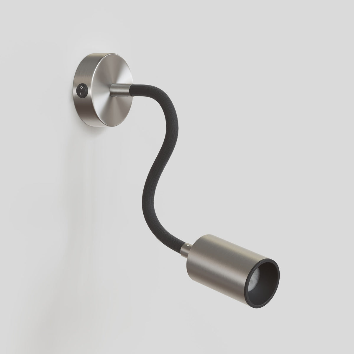 Lampada da parete o soffitto con faretto GU10 Bispot e braccio orientabile Flex 30 cm - Titanio satinato / Nero Si Si