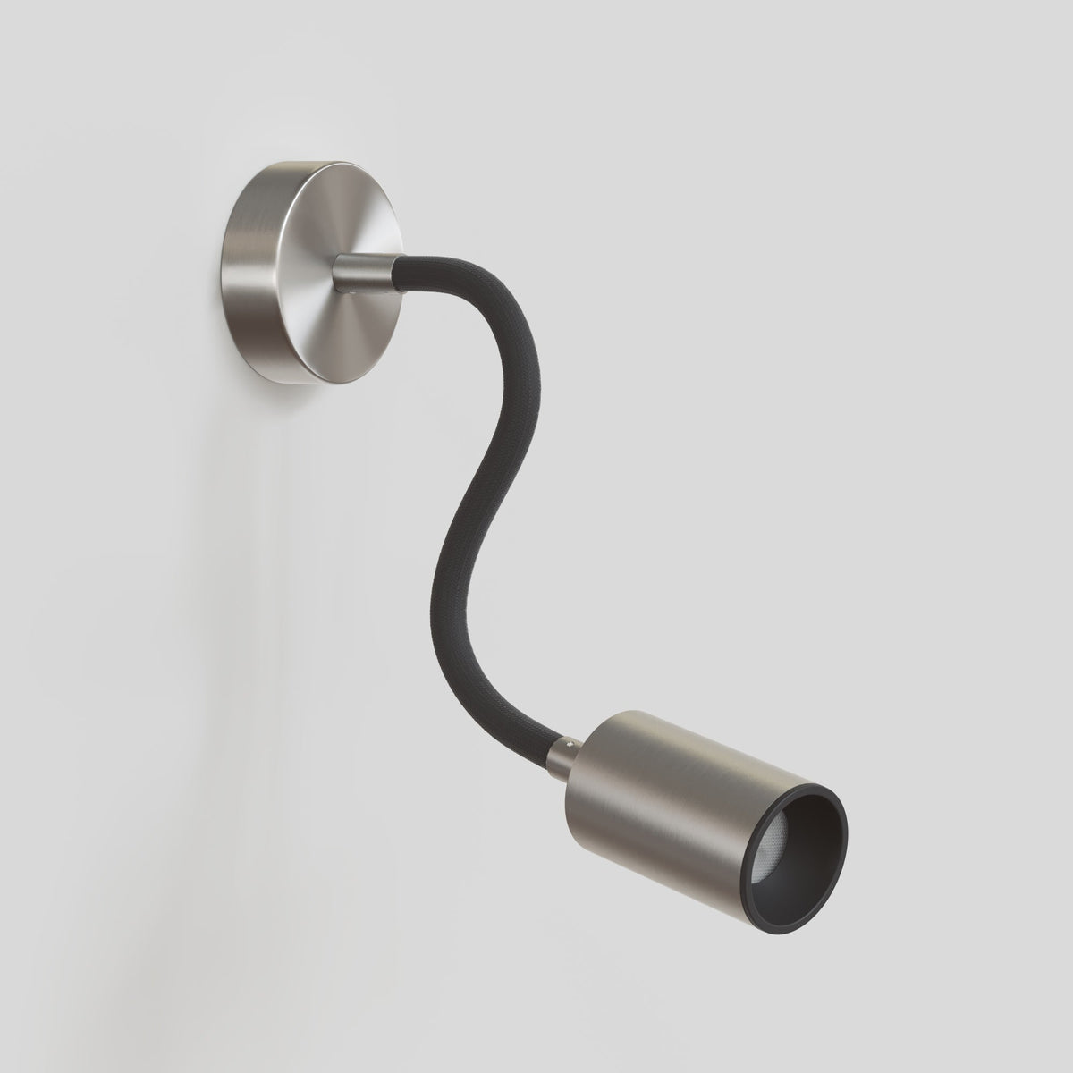 Lampada da parete o soffitto con faretto GU10 Bispot e braccio orientabile Flex 30 cm - Titanio satinato / Nero Si No
