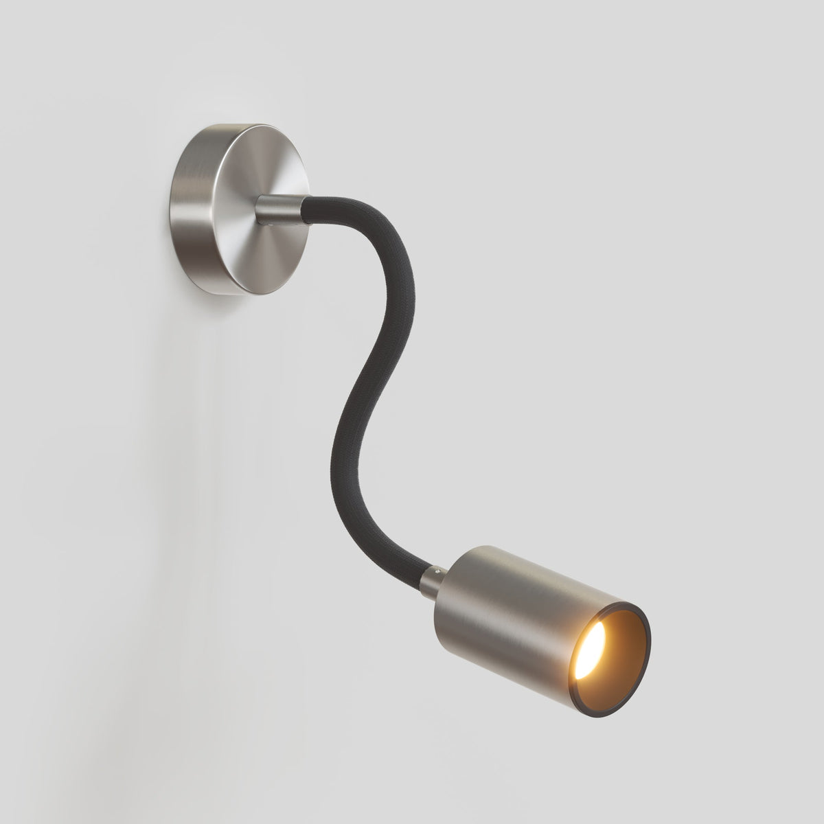 Lampada da parete o soffitto con faretto GU10 Bispot e braccio orientabile Flex 30 cm - Titanio satinato / Nero Si No