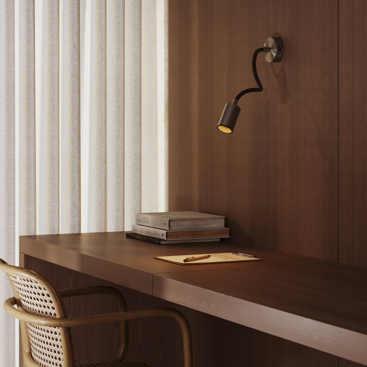 Lampada da parete o soffitto con faretto GU10 Bispot e braccio orientabile Flex 30 cm - Titanio satinato / Nero Si Si