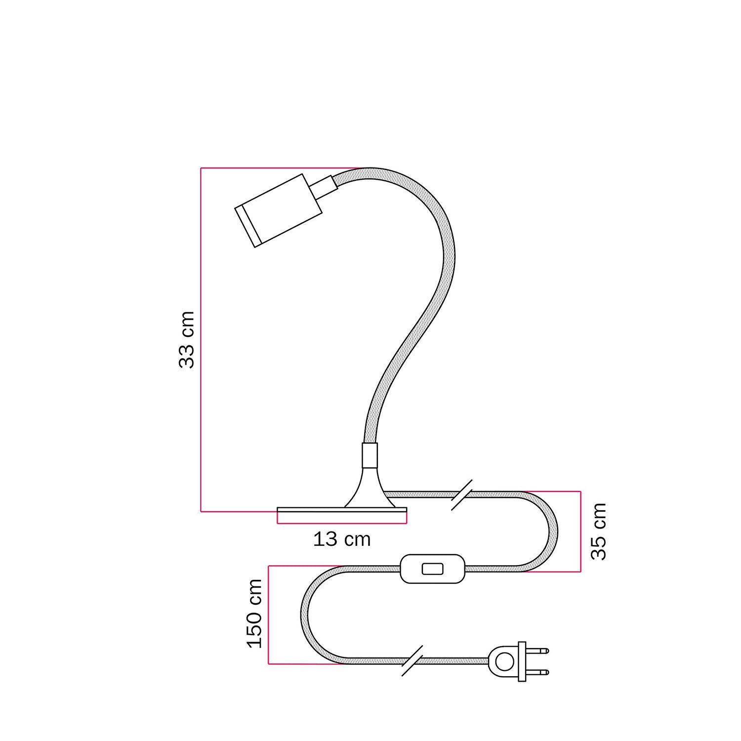 Lampada da scrivania MAG-Y con Flex, base metallica ovale e luce spot - Bianco opaco
