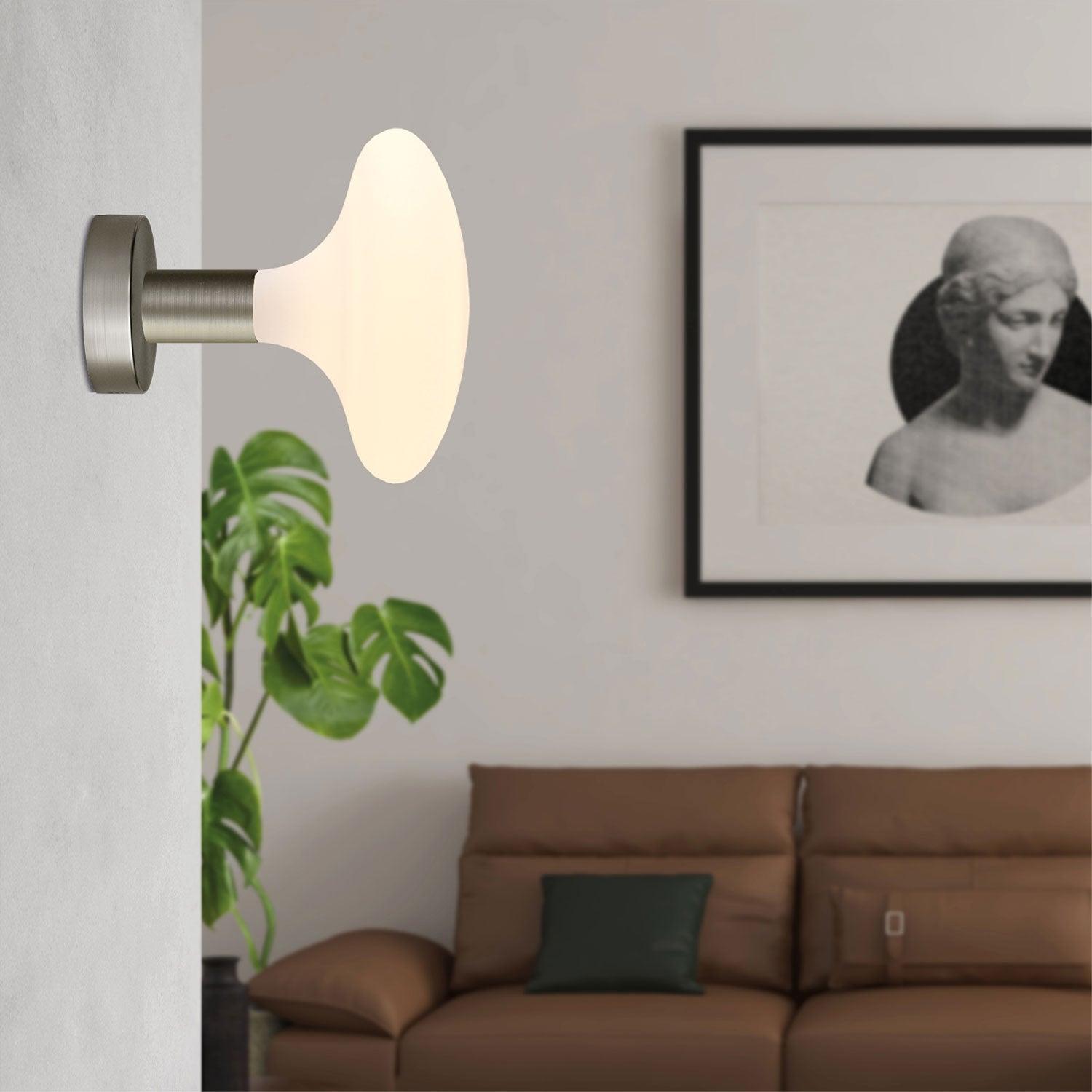 Lampada Fermaluce in metallo con lampadina Idra - Titanio satinato