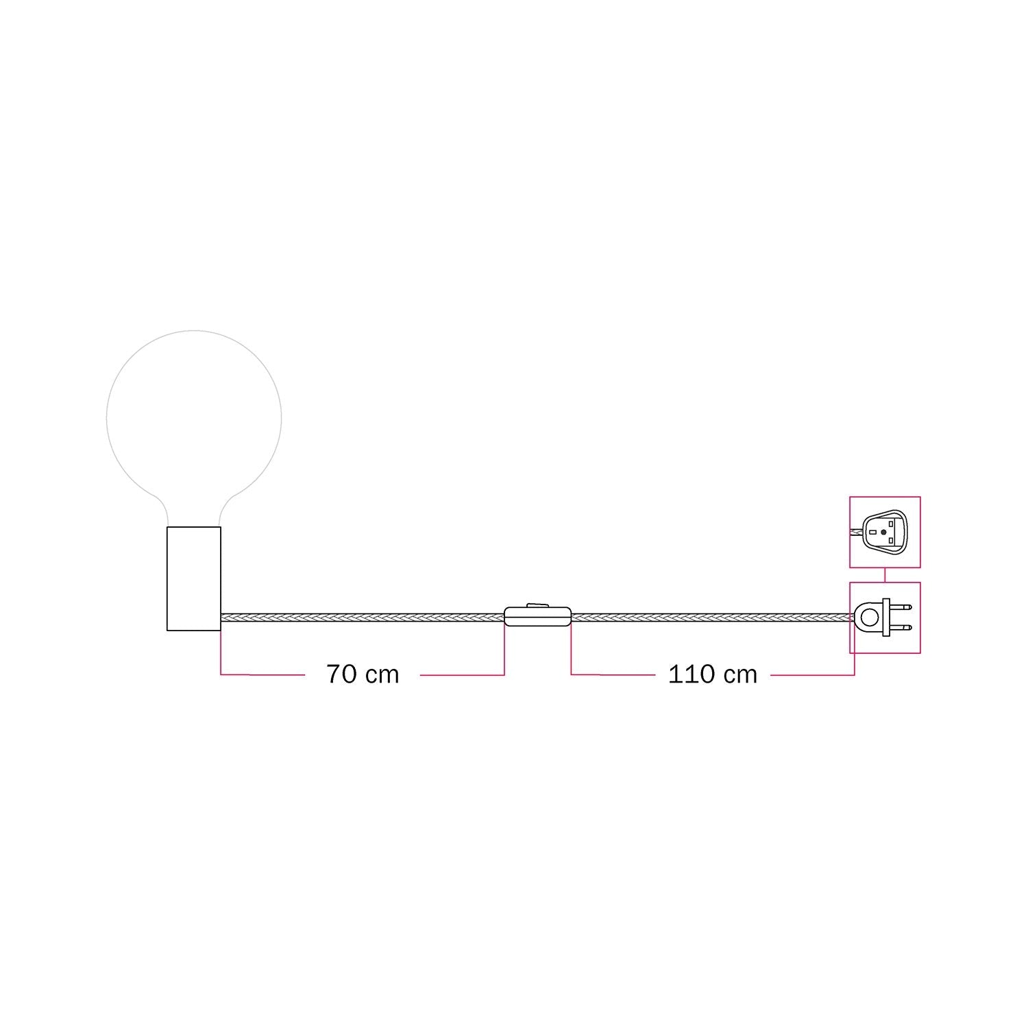 Lampada magnetica plug-in con attacco E27 - Giallo