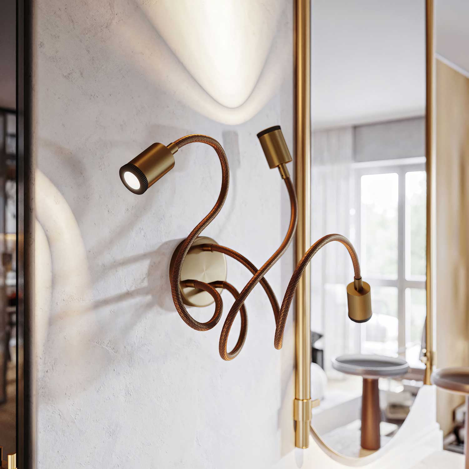 Lampada Mini faretto SPOTLIGHT GU1d0 Flex 60 da parete e soffitto - Bronzo satinato