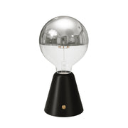 Lampada portatile ricaricabile Cabless01 con lampadina globo mezza sfera argento - Nero