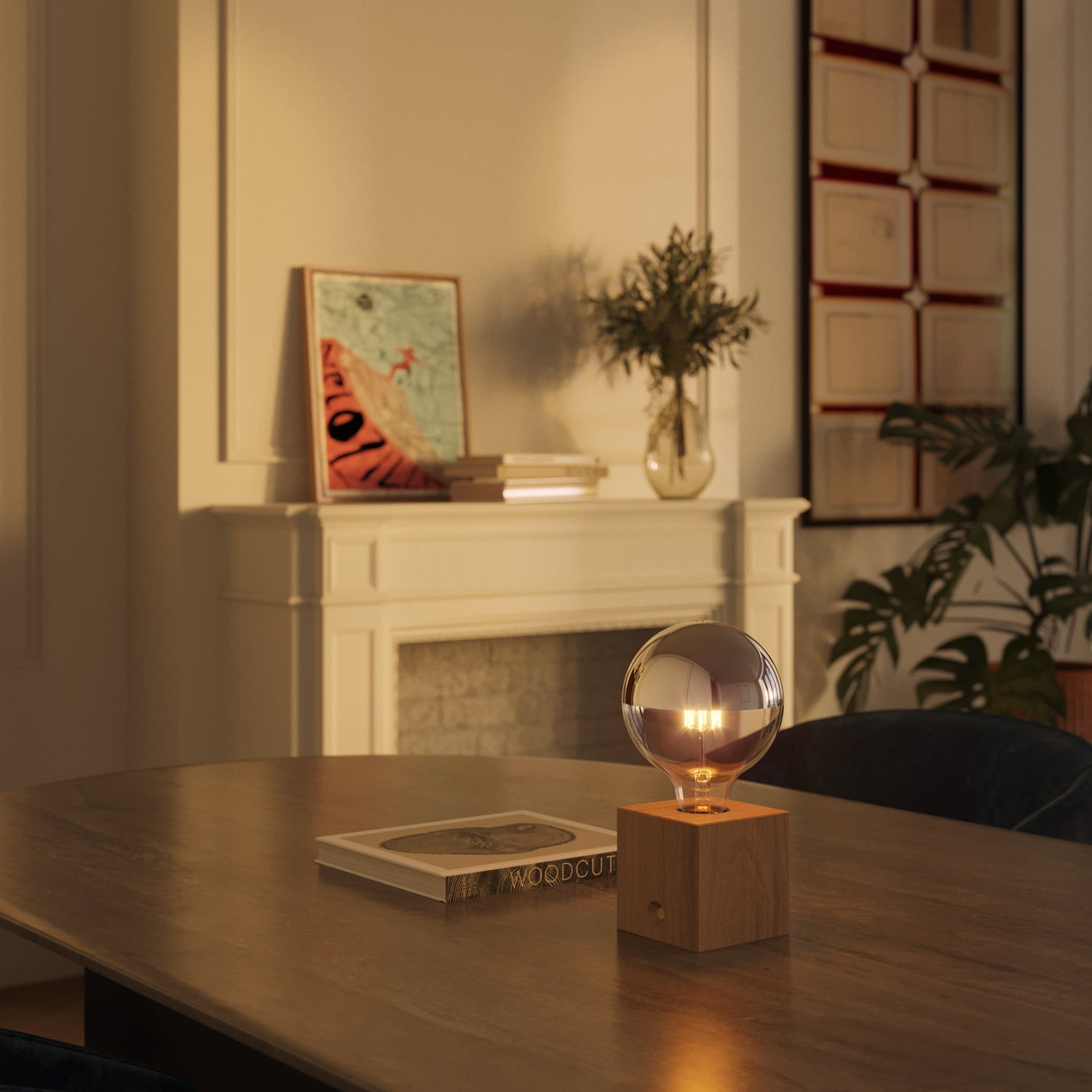 Lampada portatile ricaricabile Cabless03 con lampadina globo mezza sfera argento - Neutro