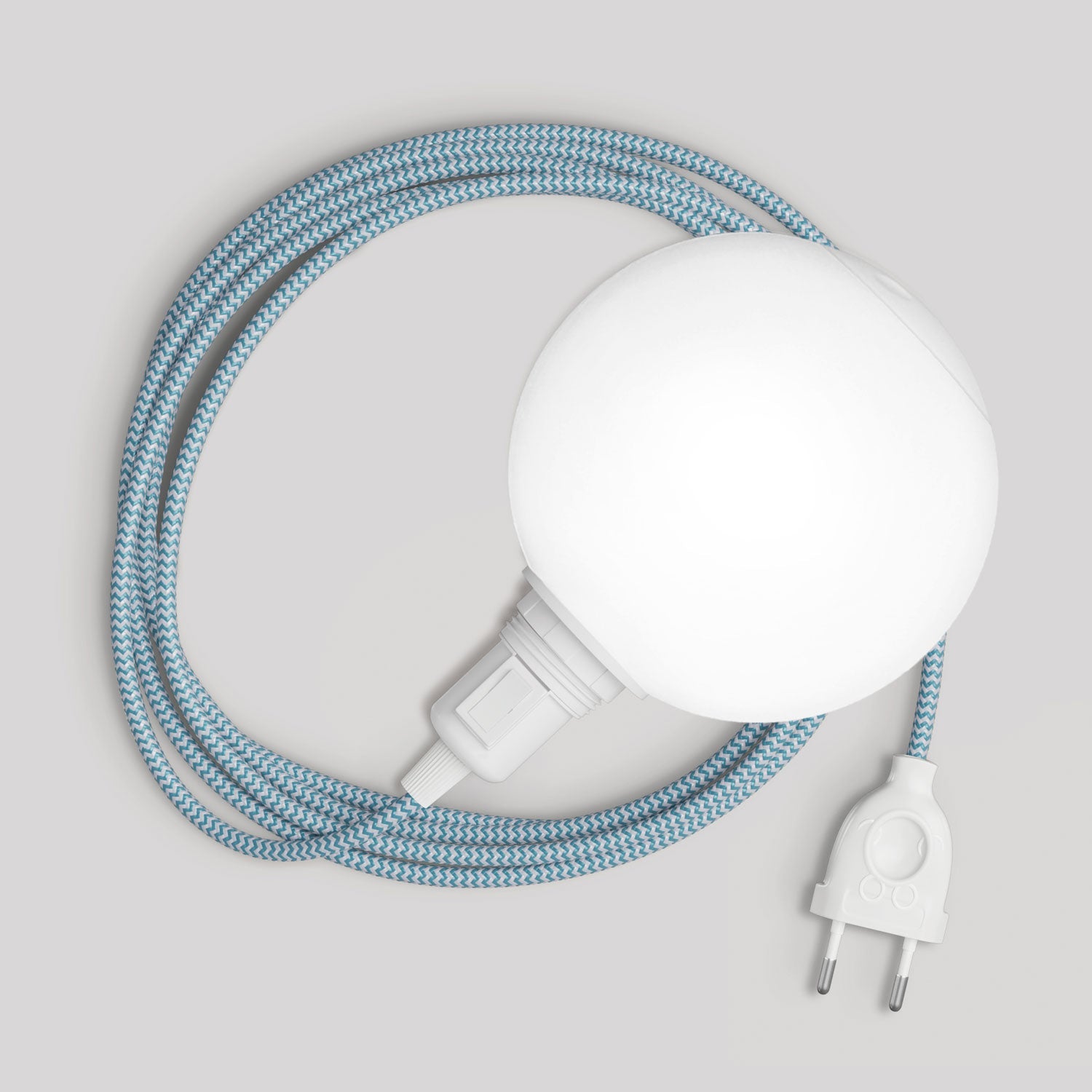 Lampada portatile Snake con interruttore sul portalampada, spina, paralume infrangibile Unbreak-a-Ball e cavo RZ11