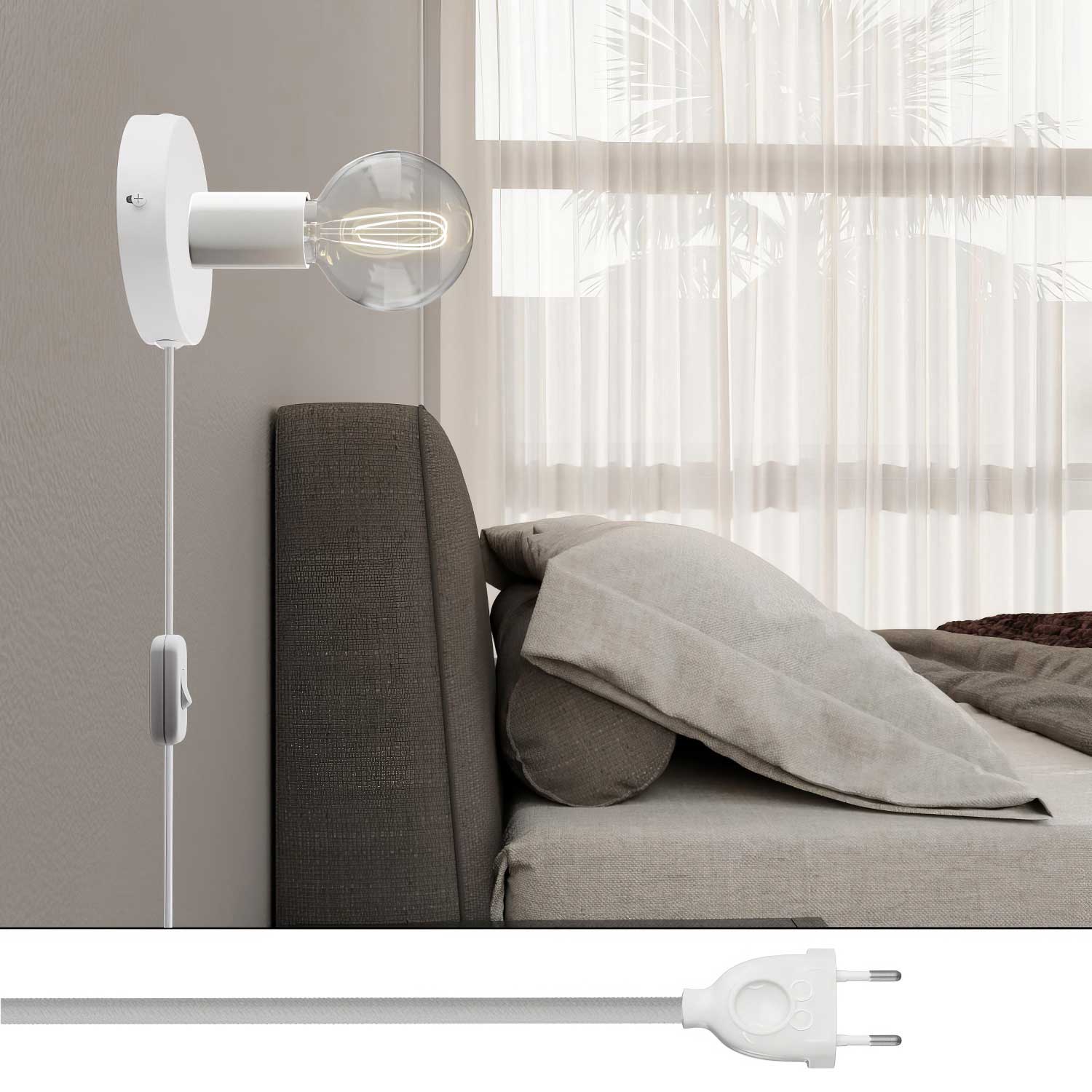 Lampada Spostaluce in metallo - Bianco