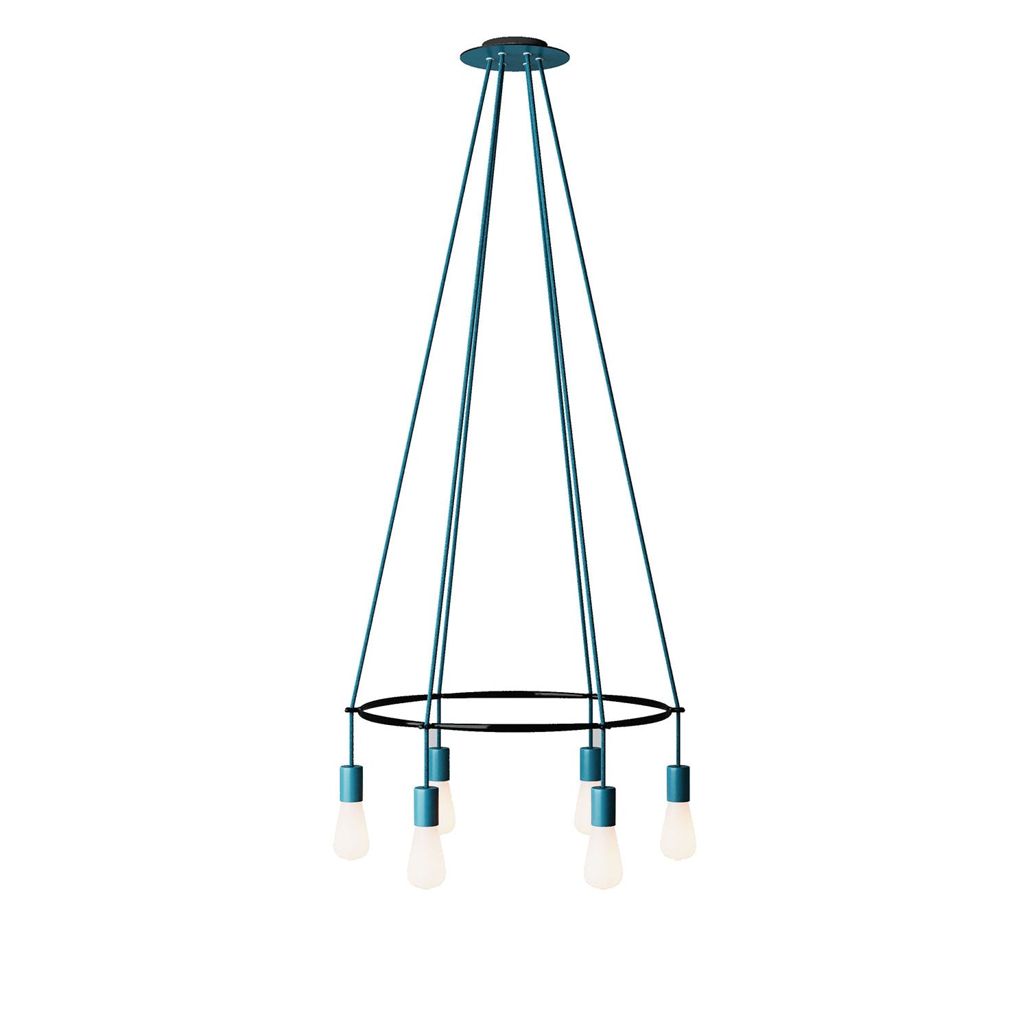 Lampadario Cage a 6 cadute Edison ST64 - Petrolio
