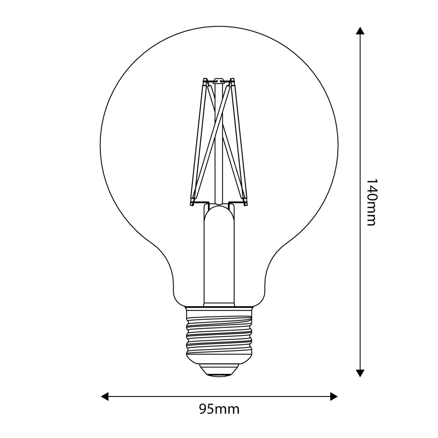 Lampadina LED Effetto Porcellana CRI 95 G95 12W 1521Lm E27 2700K Dimmerabile - P08