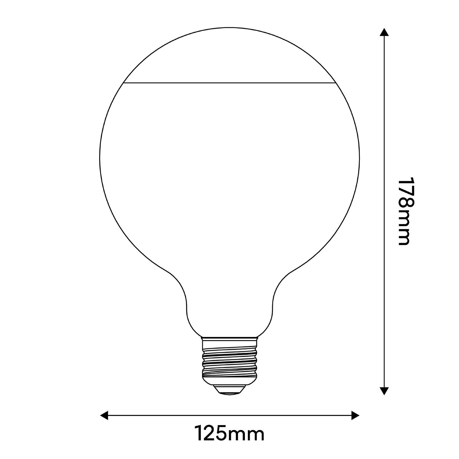 Lampadina LED Lucia G125 4,8W 806Lm E27 2700K Dimmerabile - Nero