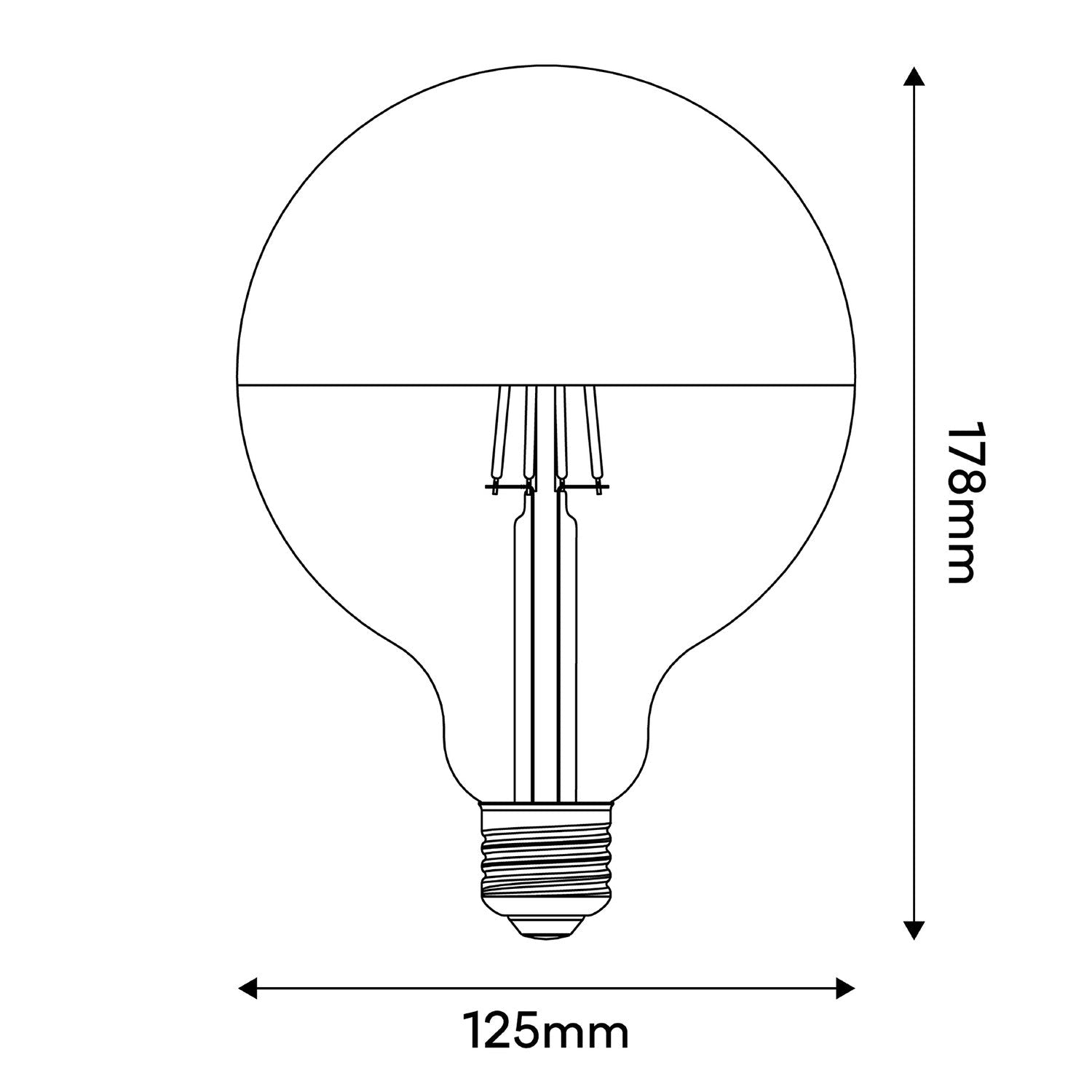 Lampadina LED Maria G125 4,8W 806Lm E27 2700K Dimmerabile - Giallo