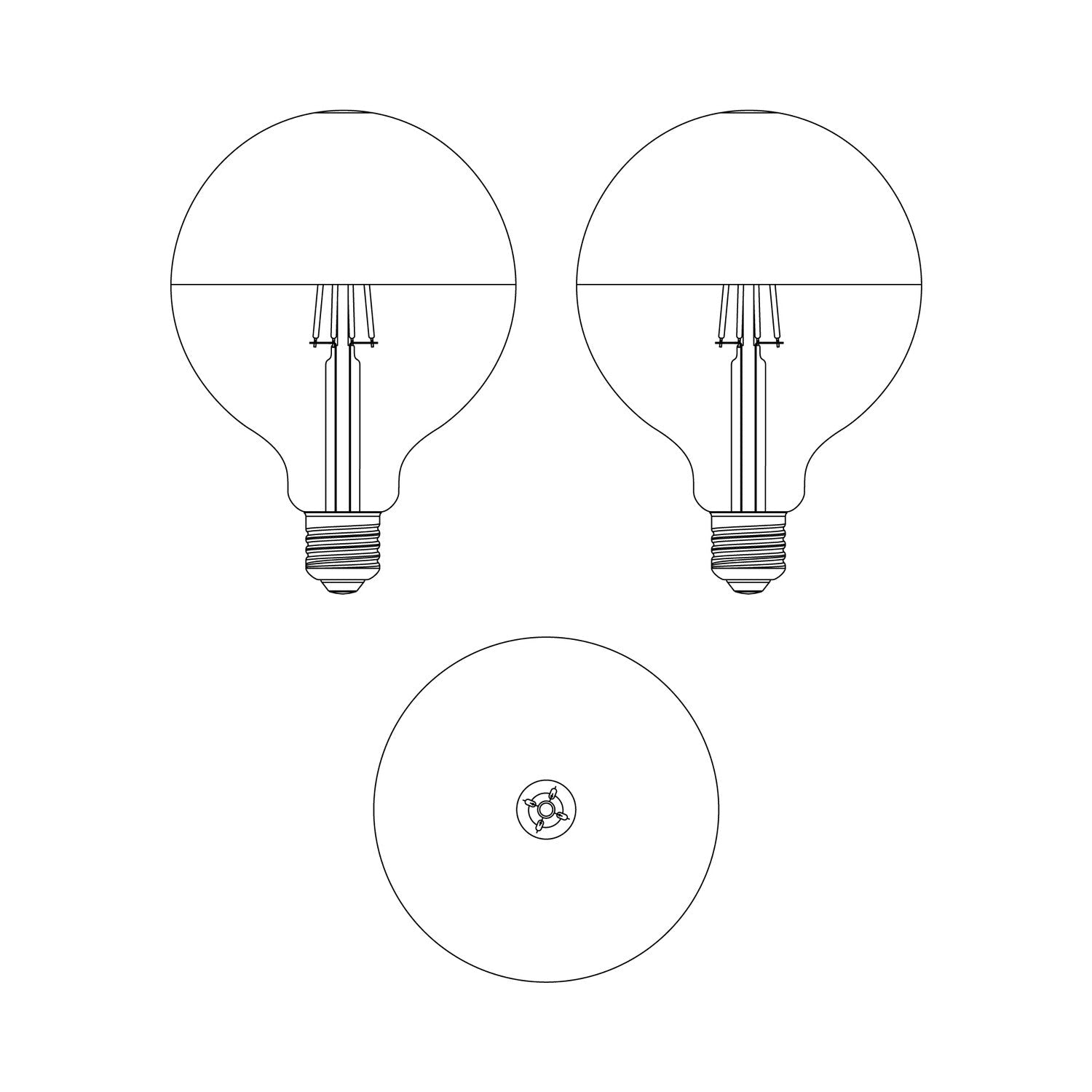 Lampadina LED Maria G125 4,8W 806Lm E27 2700K Dimmerabile - Grigio