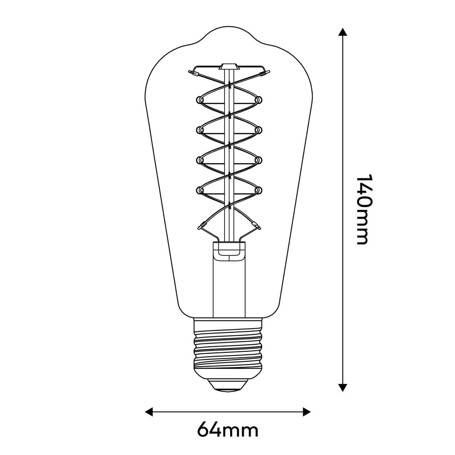 Lampadina LED Smoky Edison ST64 4,8W 250Lm E27 1800K Dimmerabile - D02