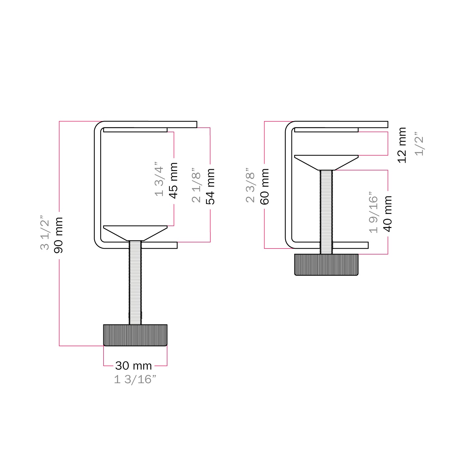 Morsetto da tavolo MAG-Y - Rame satinato