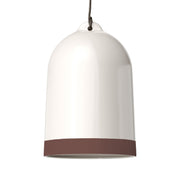 Paralume Campana XL bicolore in ceramica Bianco e Marrone, collezione Materia - Made in Italy
