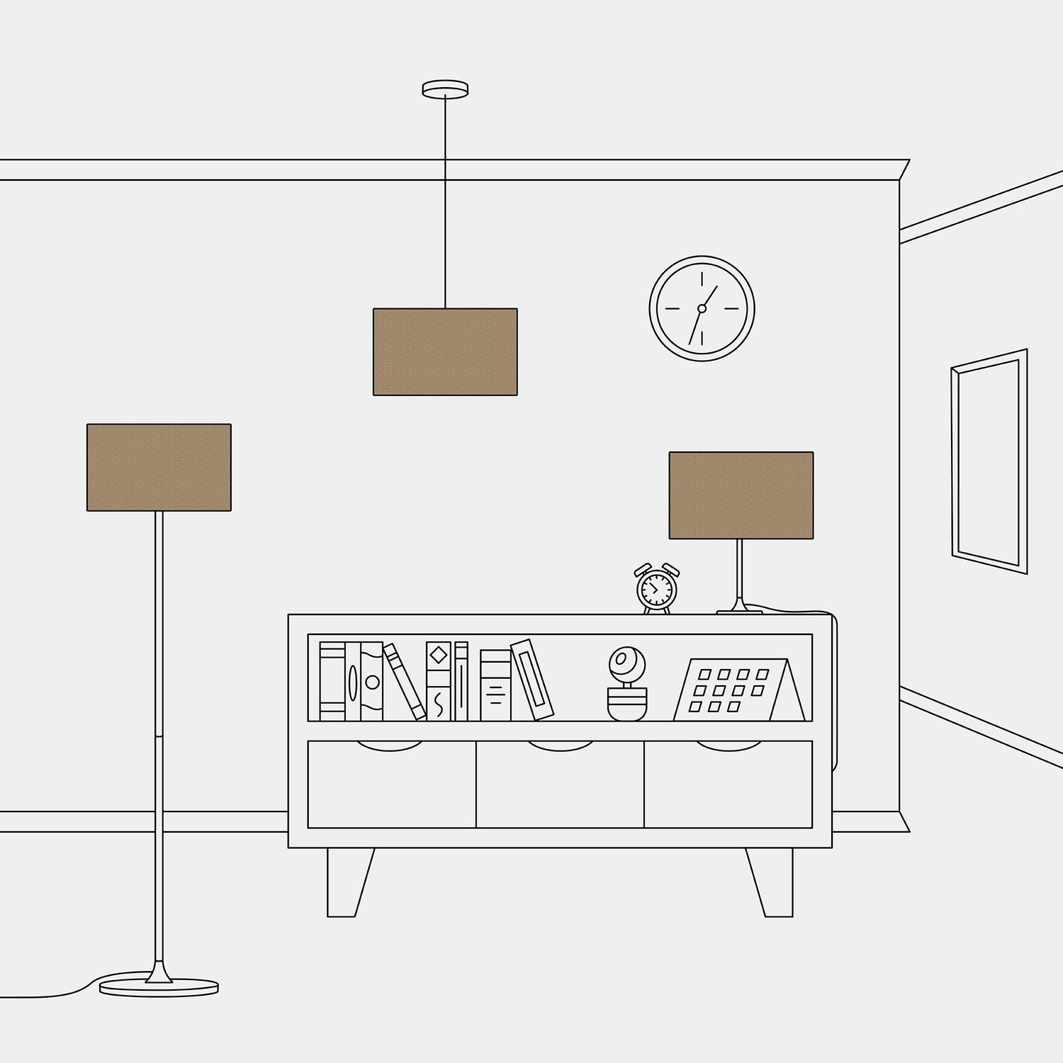 Paralume Cilindro L in tessuto con attacco E27 - Made in Italy - Lana Marrone