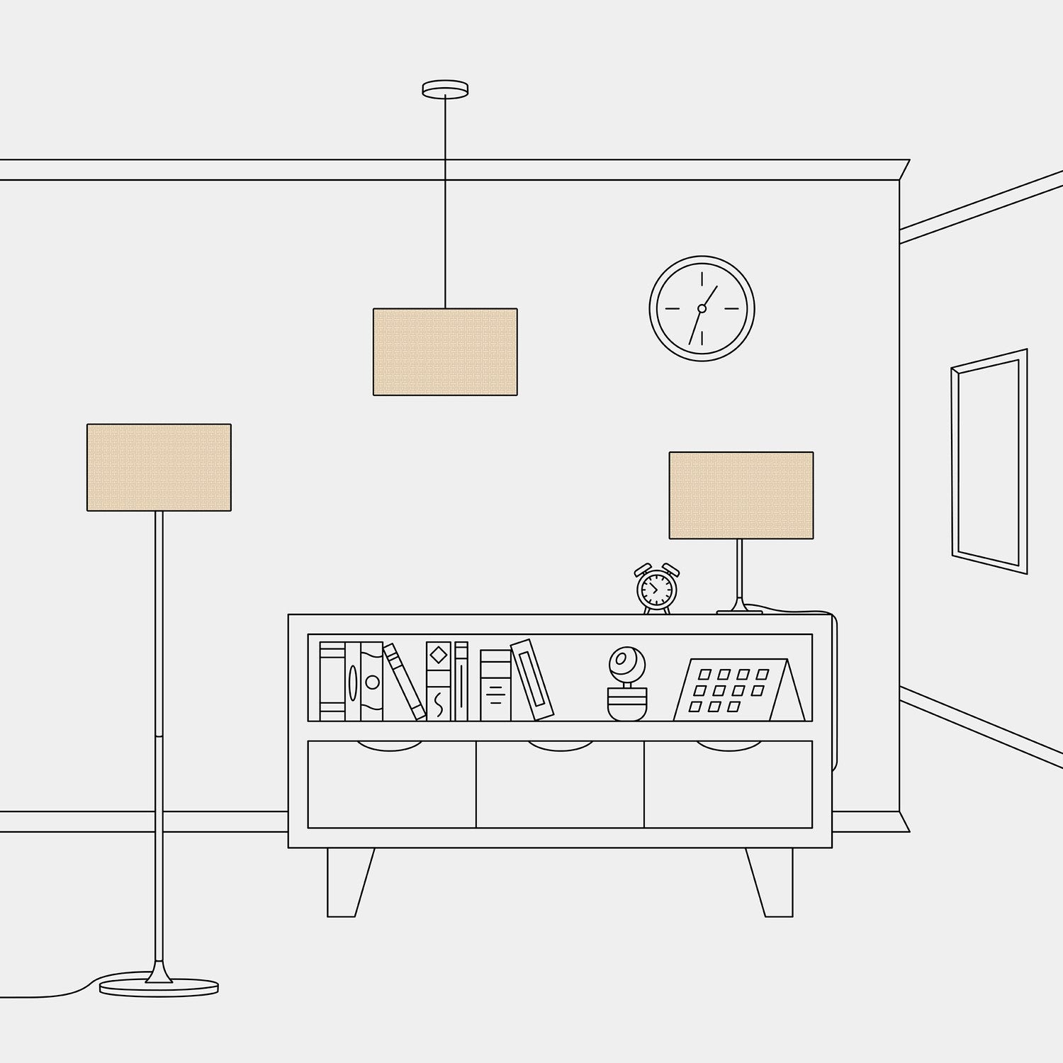Paralume Cilindro L in tessuto con attacco E27 - Made in Italy - Raphia