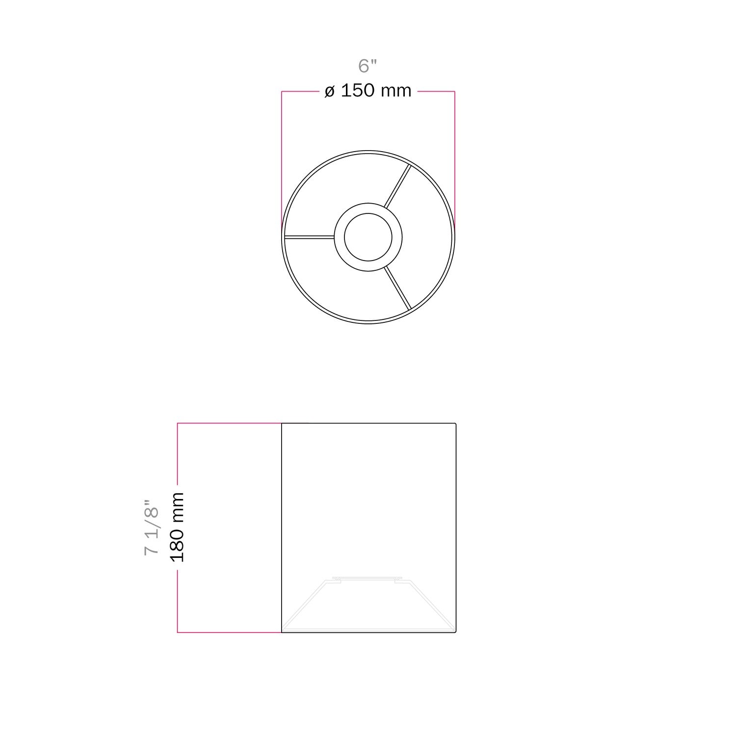 Paralume Cilindro S in tessuto con attacco E27 - Made in Italy - Arenal Tortora
