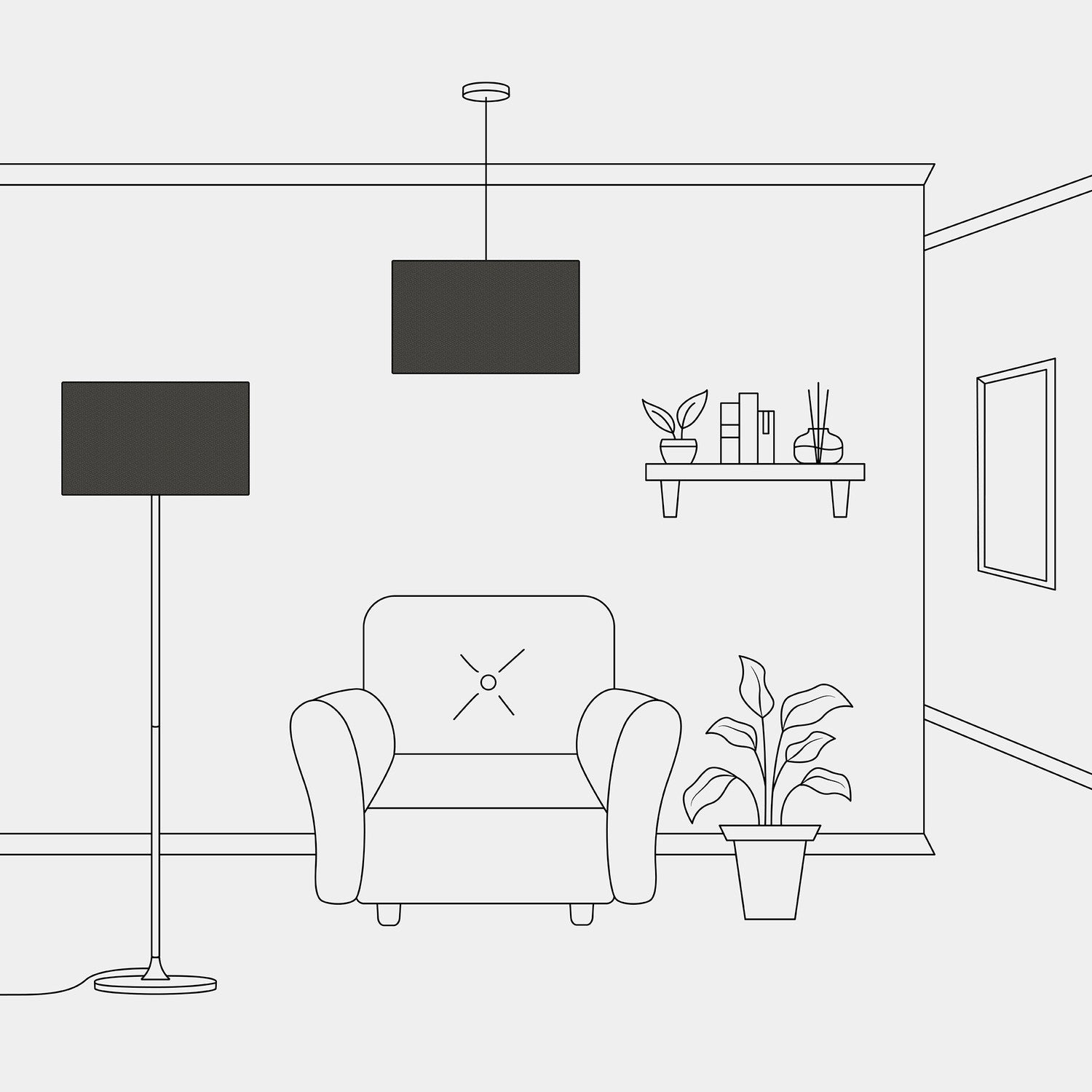 Paralume Cilindro XL in tessuto con attacco E27 - Made in Italy - Lana Grigio Scuro