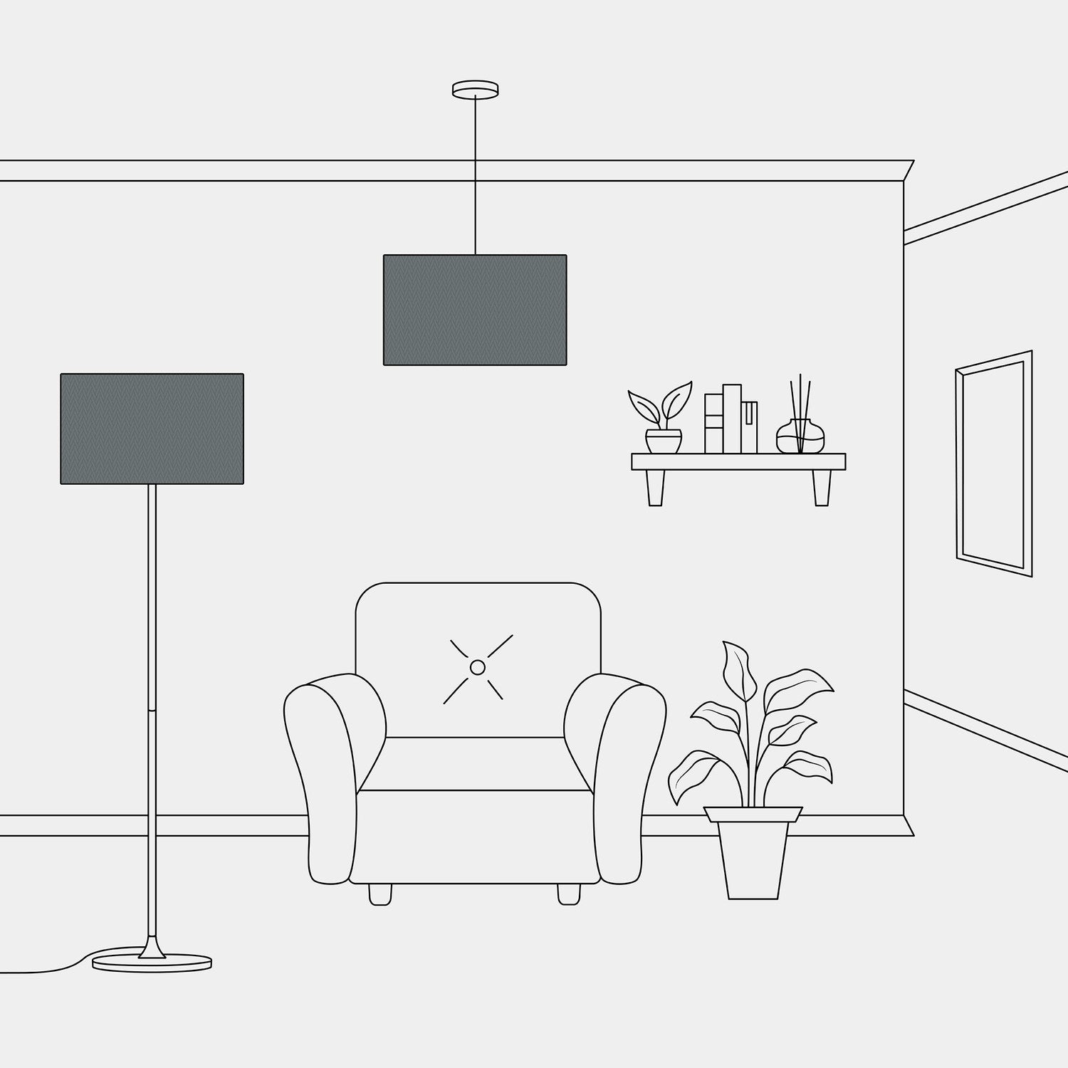 Paralume Cilindro XL in tessuto con attacco E27 - Made in Italy - Teletta Grigio Scuro