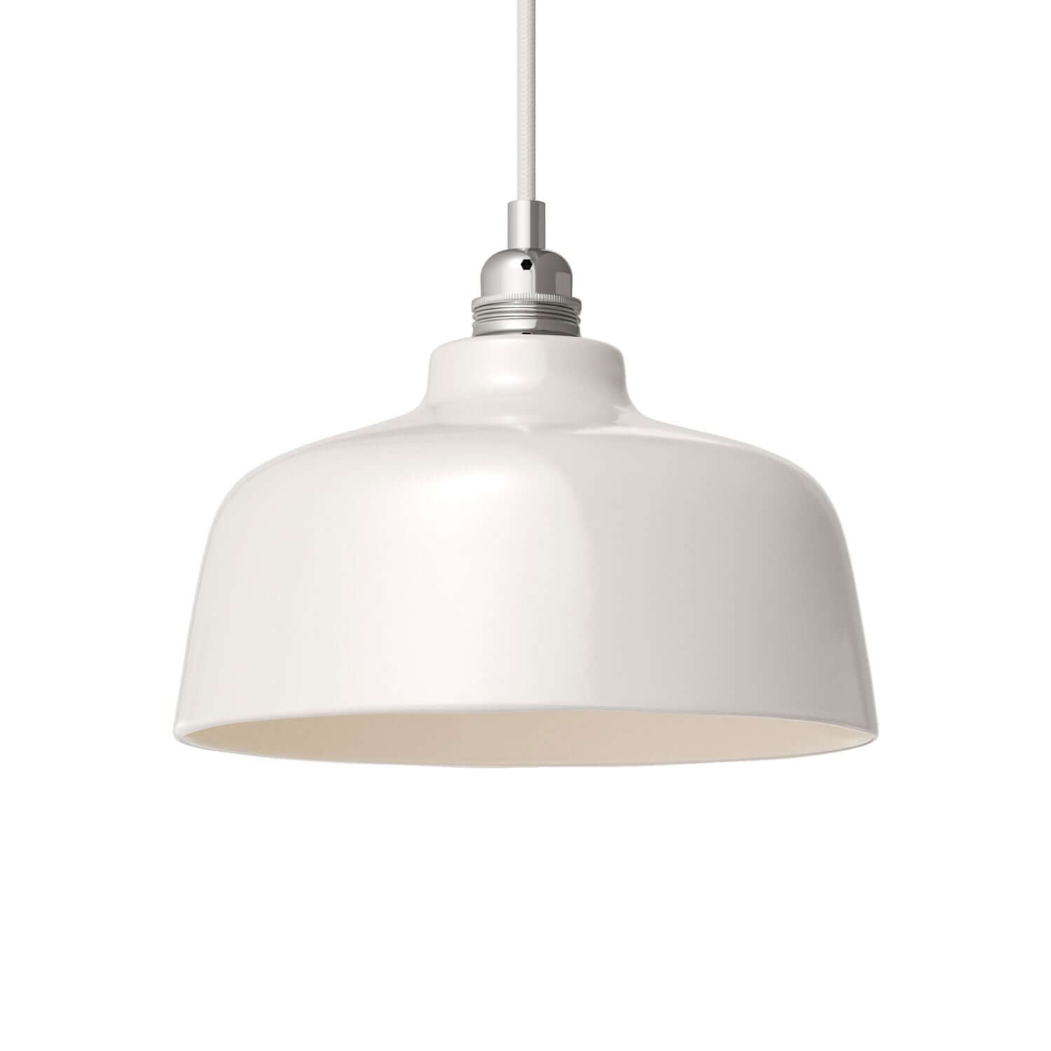 Paralume Coppa in ceramica, collezione Materia - Made in Italy - Bianco lucido