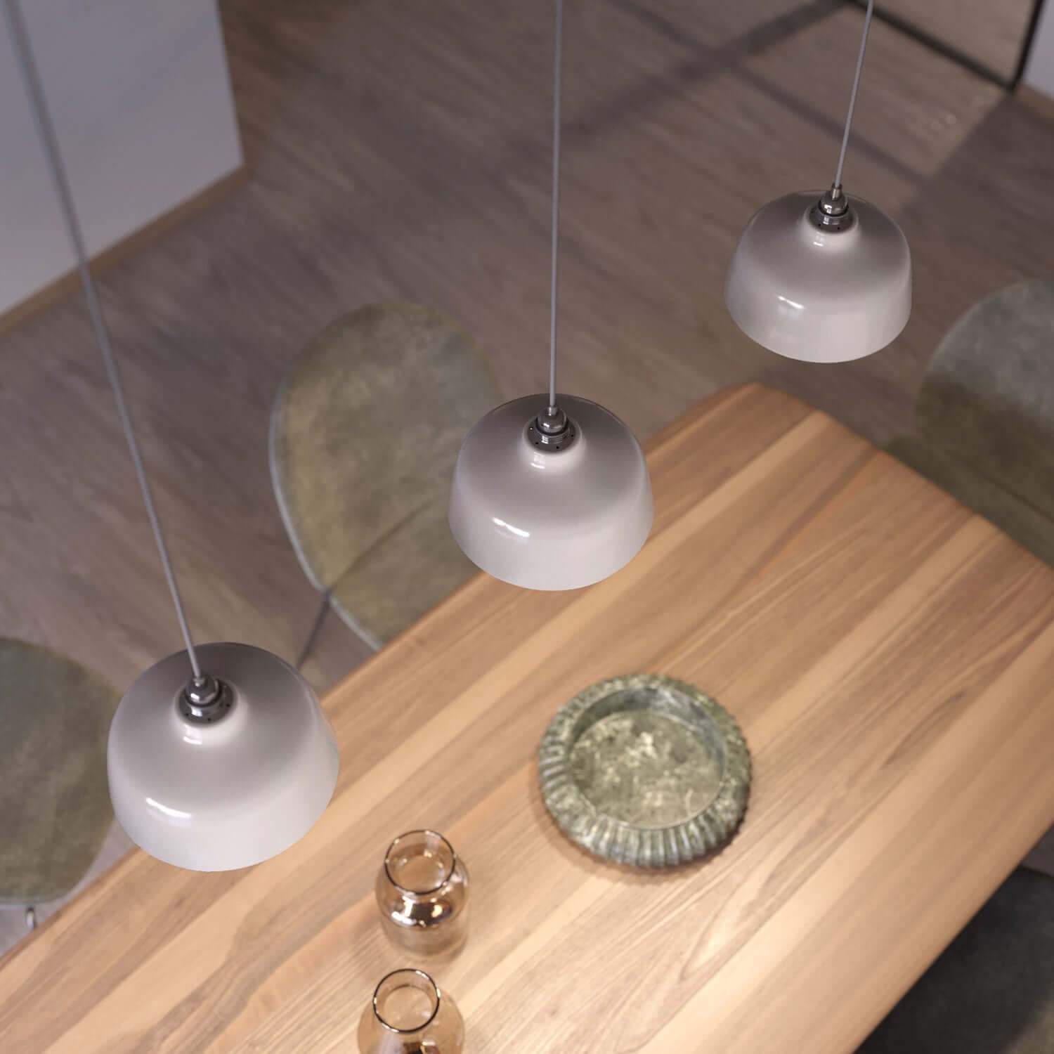 Paralume Coppa in ceramica, collezione Materia - Made in Italy - Bianco lucido