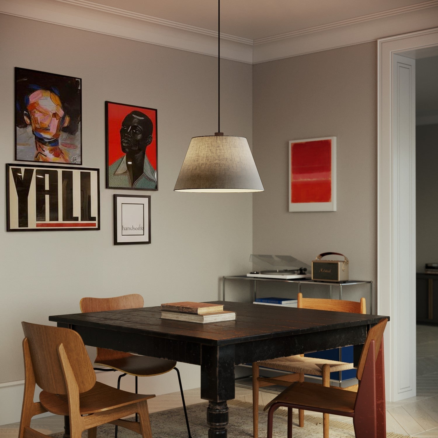 Paralume Impero L per sospensione con attacco E27 - Made in Italy - Camelot Grigio