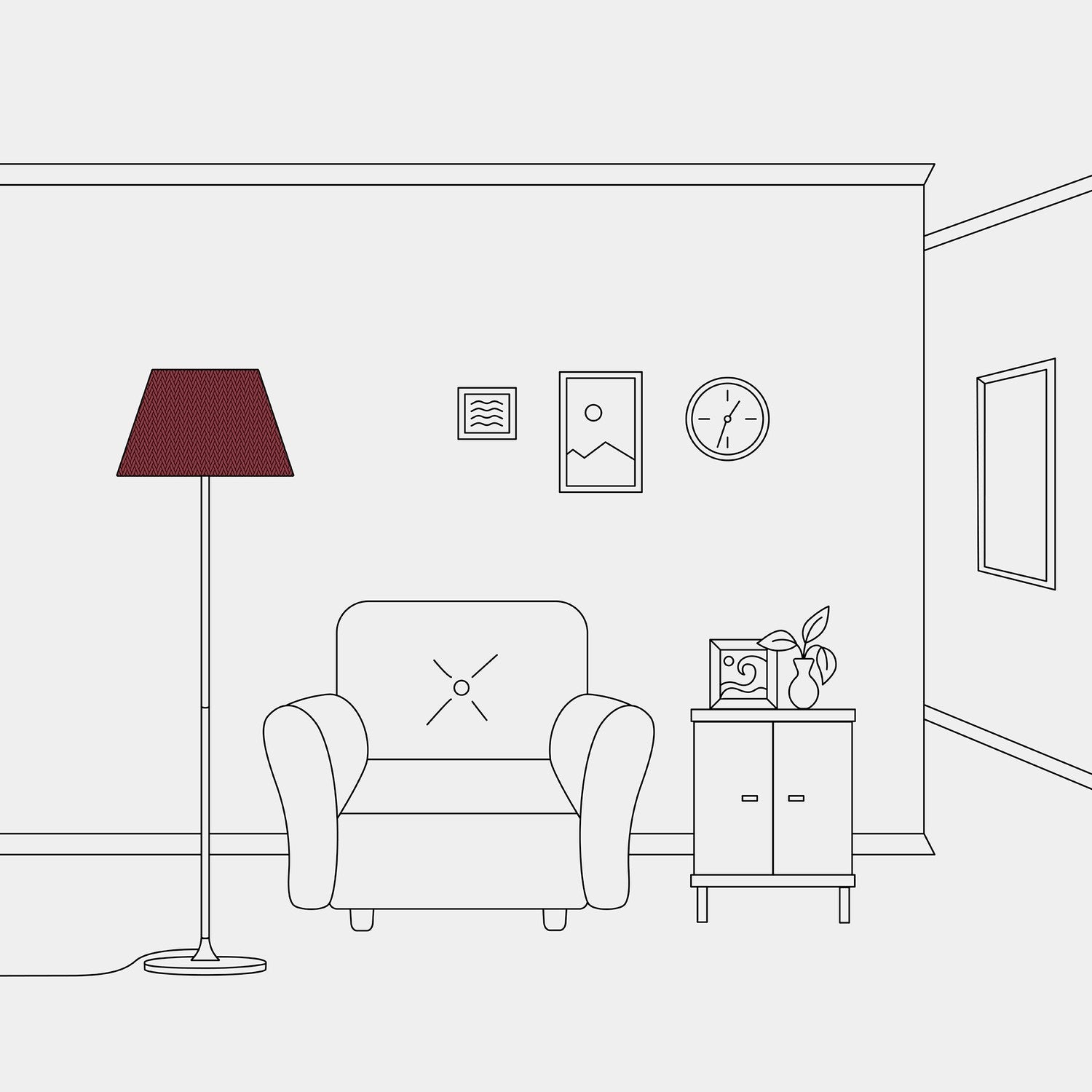 Paralume Impero M in tessuto per lampada da terra con attacco E27 - Made in Italy - Arenal Bordeaux