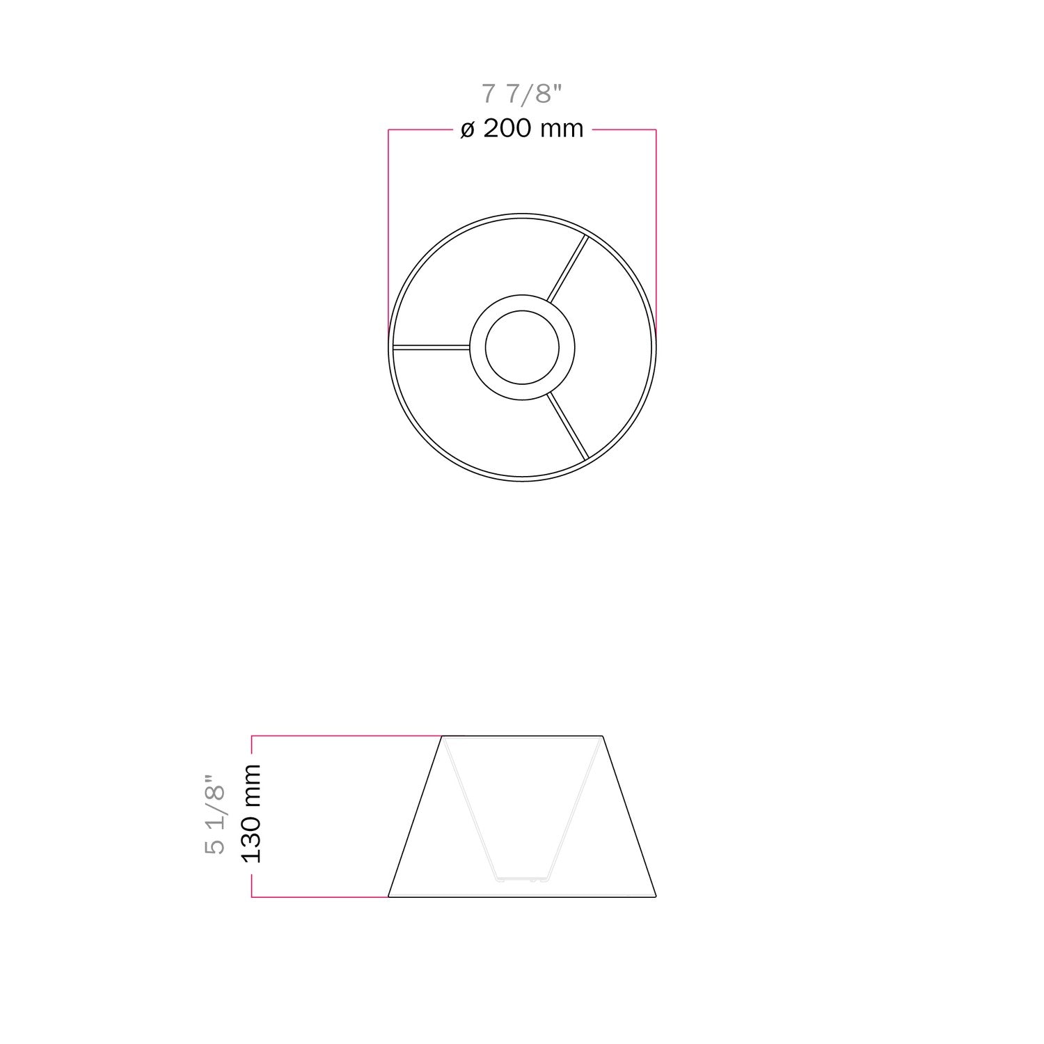 Paralume Impero S con attacco E27 per lampada da tavolo o applique - Made in Italy - Teletta Rosso