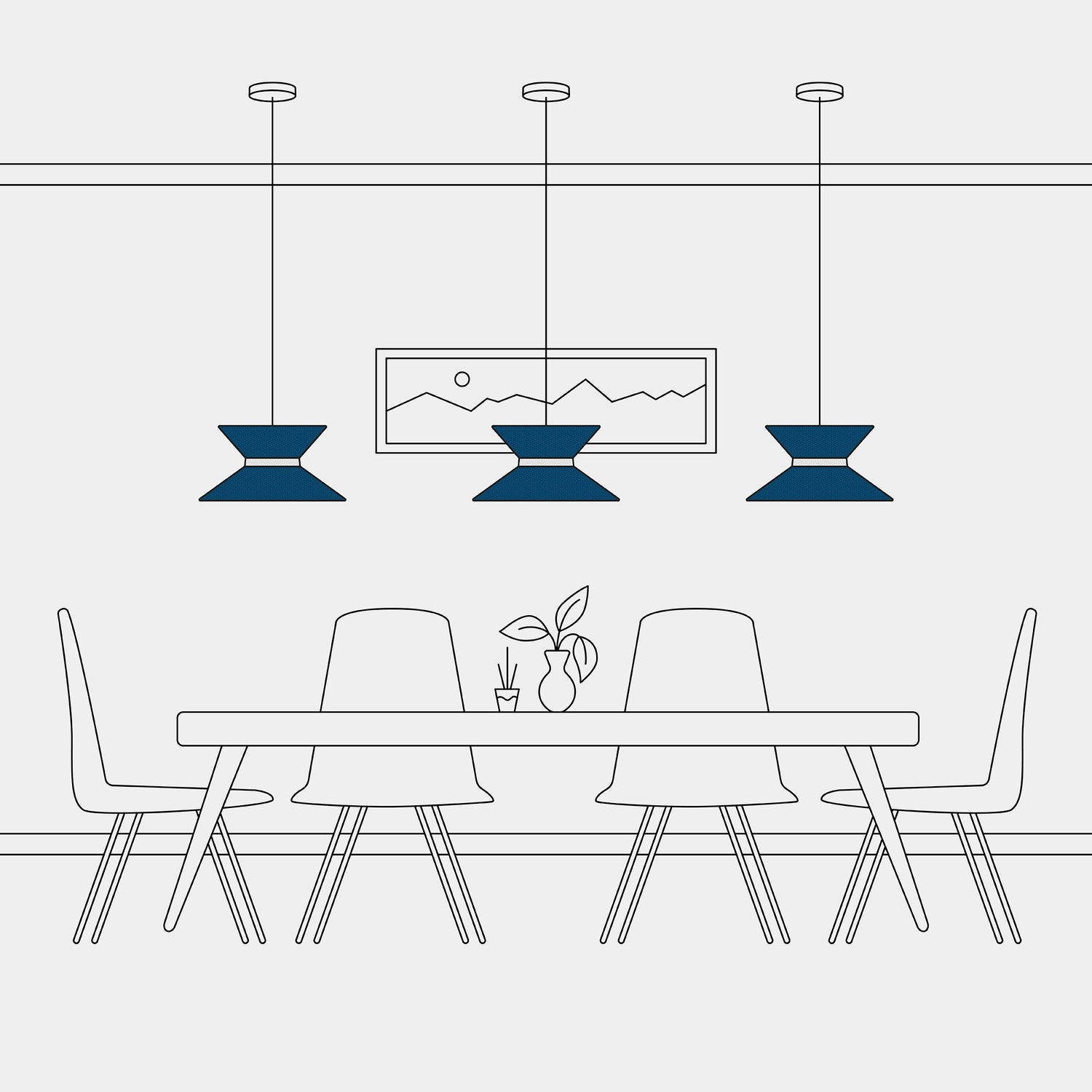 Paralume in tessuto Clessidra per lampada a sospensione - Lana Blu Lana sabbia