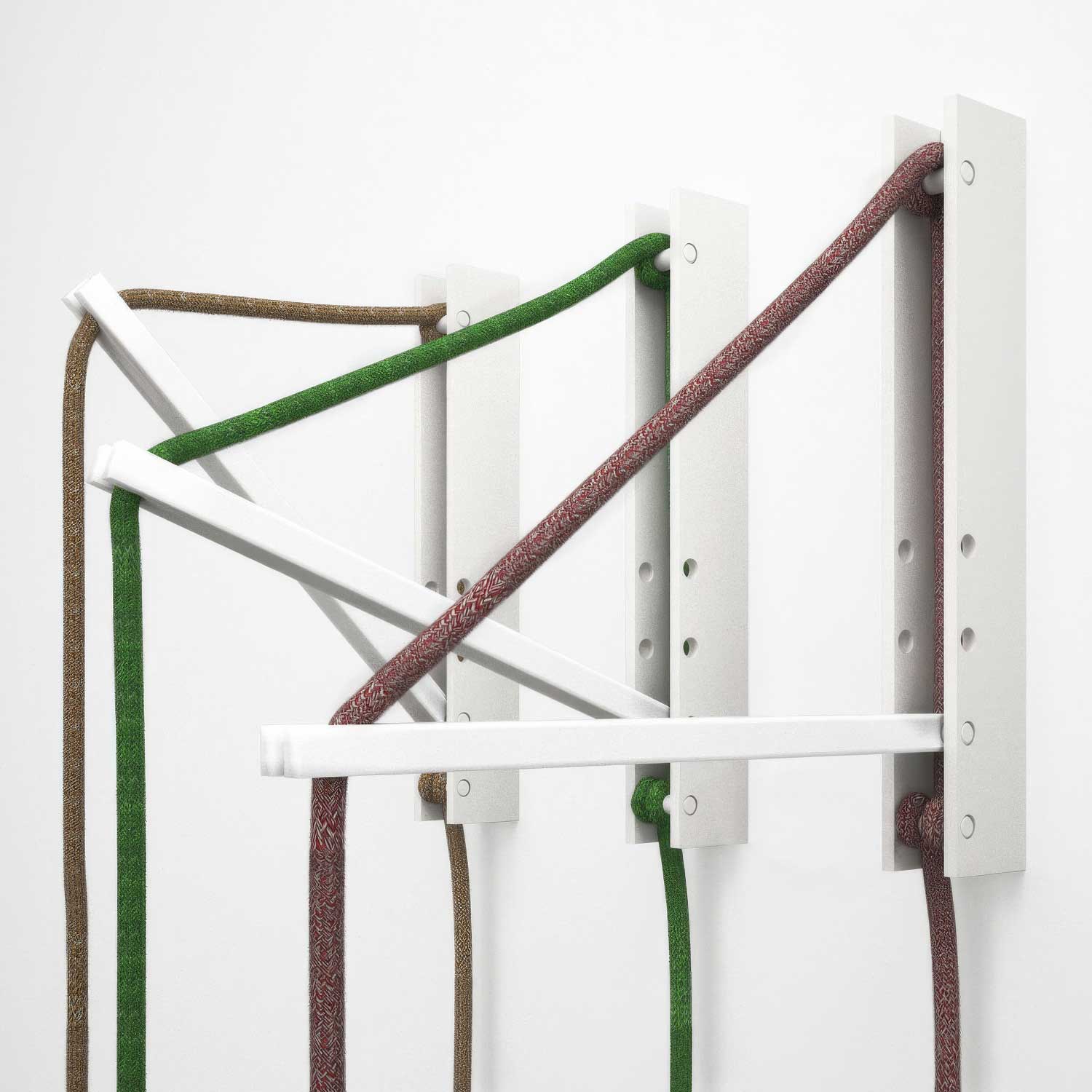 Pinocchio, supporto a muro regolabile in legno per lampade a sospensione - Bianco