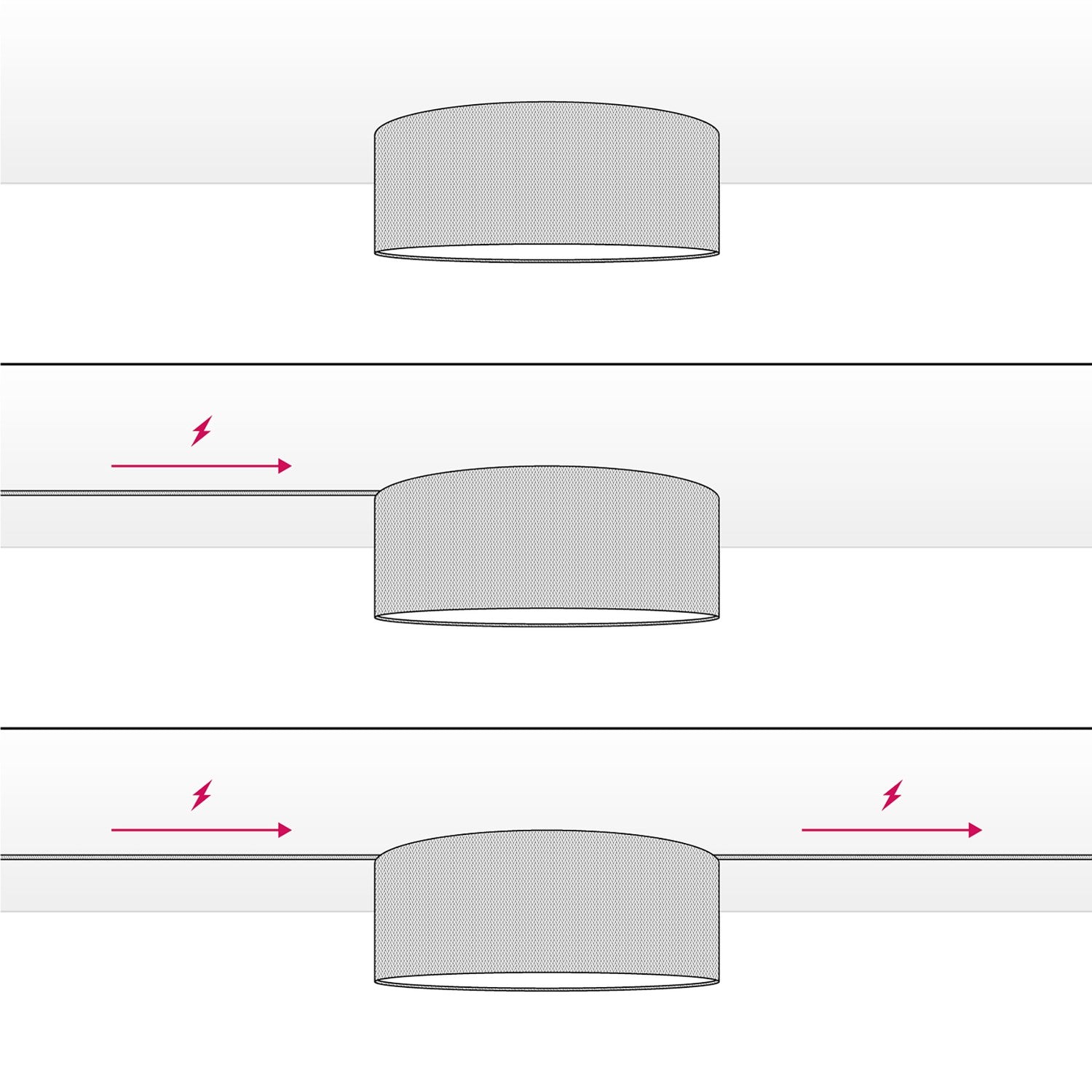 Plafoniera in tessuto Medium - Made in Italy - Lana Grigio Chiaro