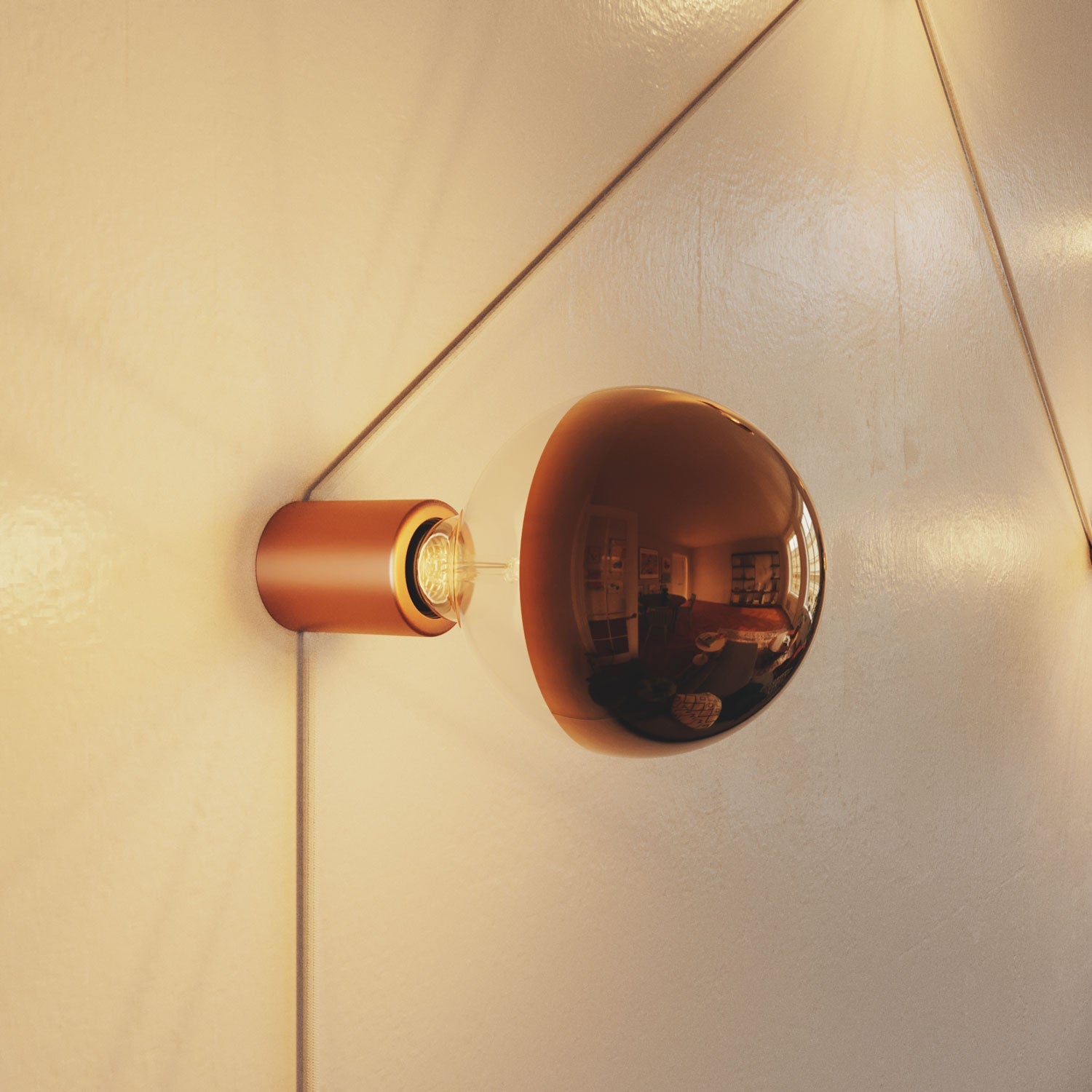 Portalampada E27 Spostaluce in metallo da parete o soffitto - Rame satinato