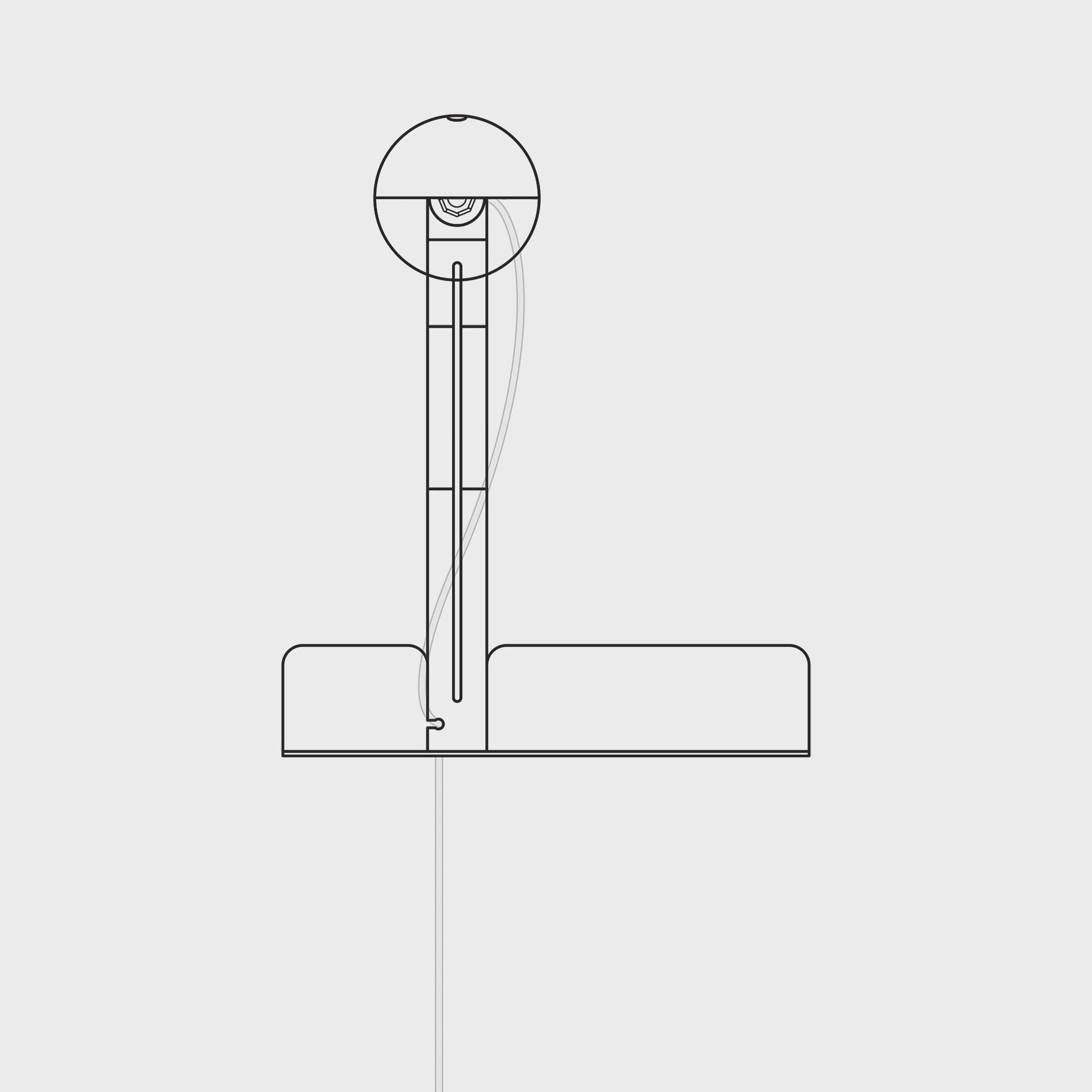 Ladda upp video: Vägglampa med hylla och målad LED-lampa G125 – Murio Talia – Grå