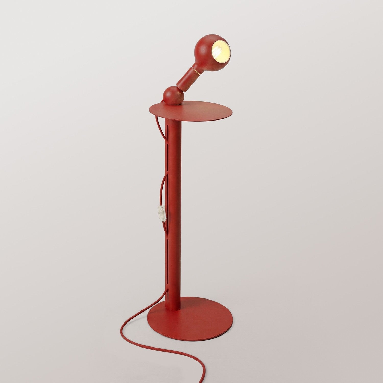 Rocco - Lampada da terra con spina UK e lampadina Camo - Rosso