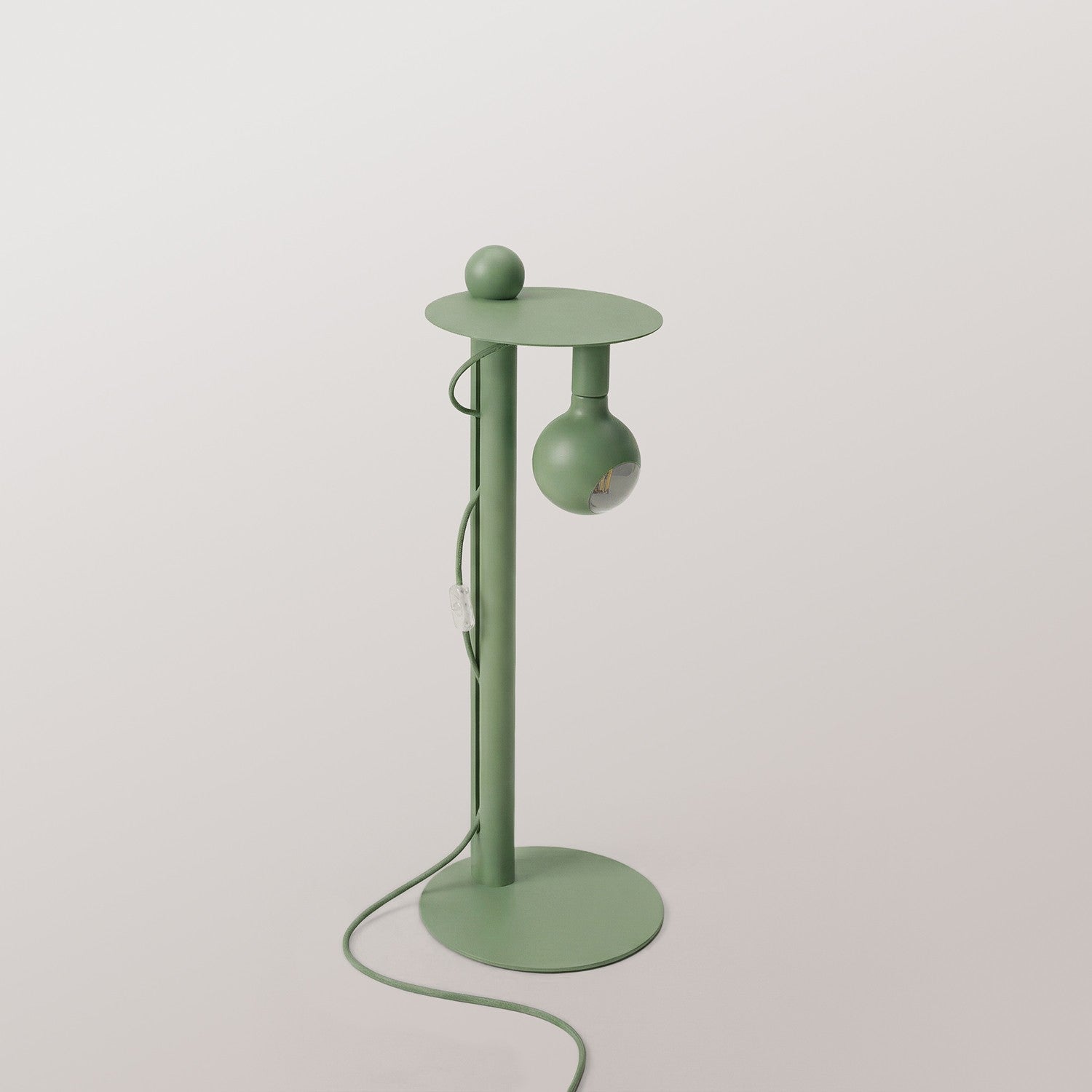 Rocco - Lampada da terra con spina UK e lampadina Camo - Verde