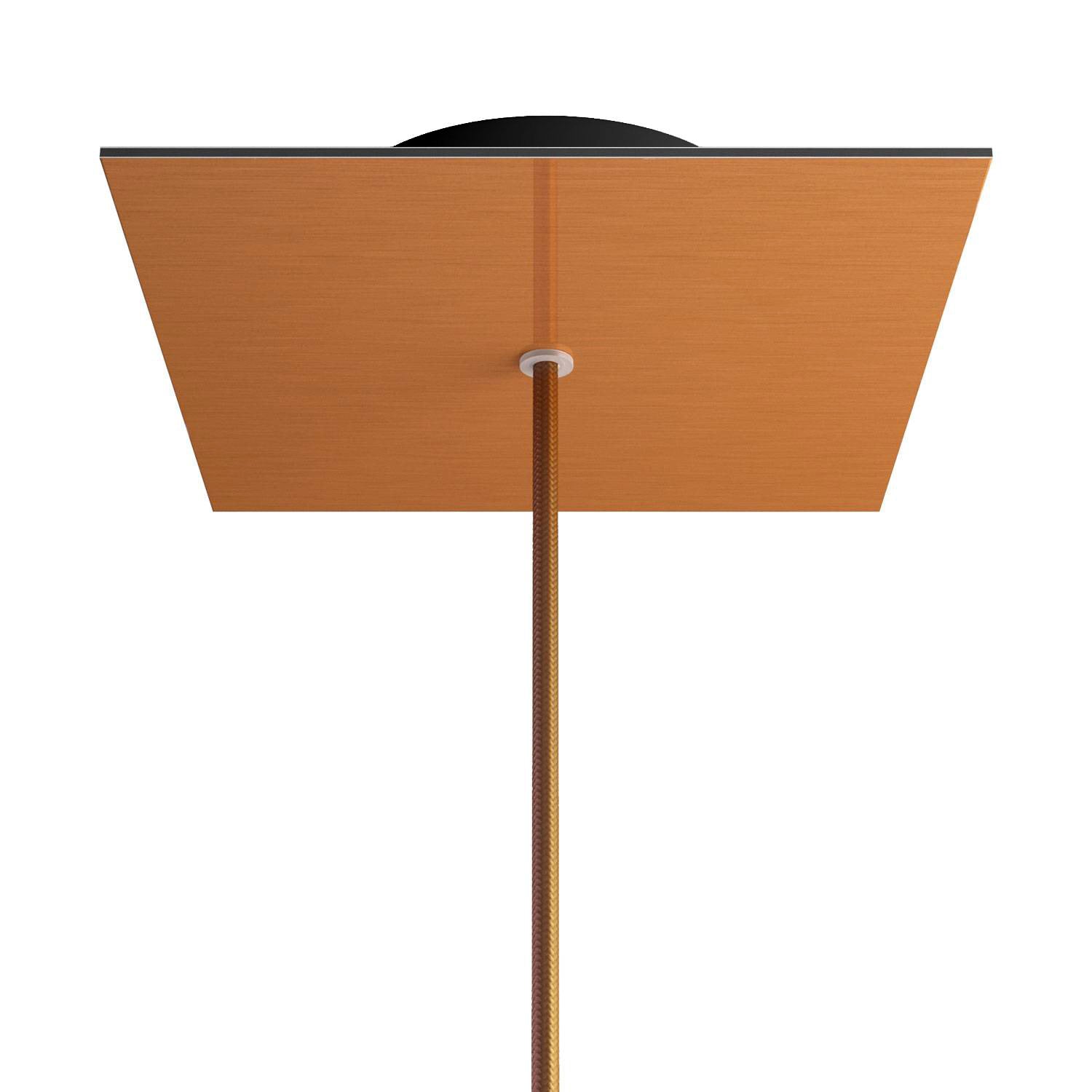 Rosone Rose-One quadrato, 200 mm con 1 foro e 4 fori laterali - Dibond Rame satinato Nero