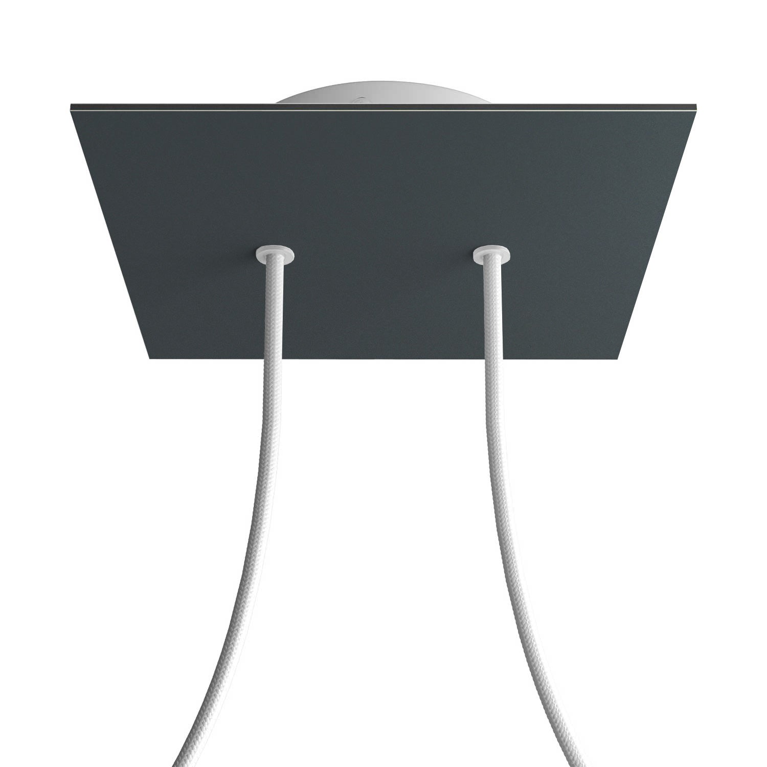 Rosone Rose-One quadrato, 200 mm con 2 fori e 4 fori laterali - Antracite Bianco