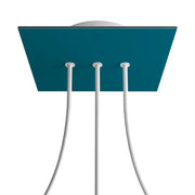 Rosone Rose-One quadrato, 200 mm con 3 fori in linea e 4 fori laterali - Petrolio Bianco