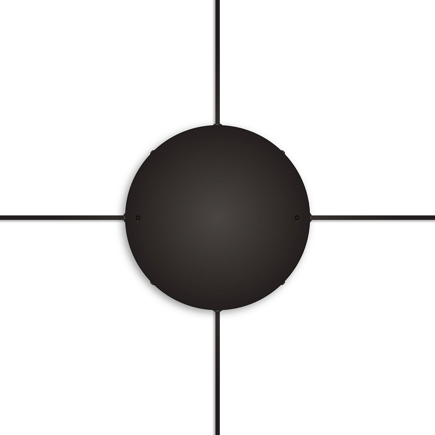 Rosone rotondo in alluminio Ø 30 cm con staffa e cavo di messa a terra, con 2 fori frontali - Nero 4