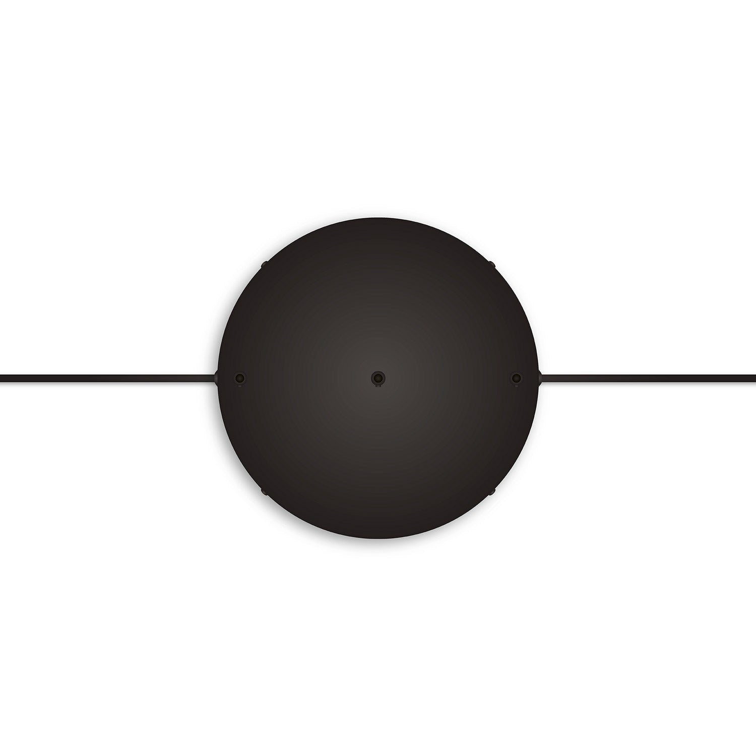 Rosone rotondo in alluminio Ø 30 cm con staffa e cavo di messa a terra, con 3 fori frontali - Nero 2
