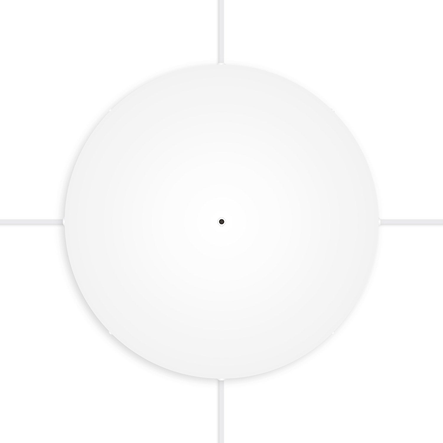 Rosone rotondo in alluminio Ø 50 cm con staffa e cavo di messa a terra, con 1 foro frontale - Bianco Opaco 4