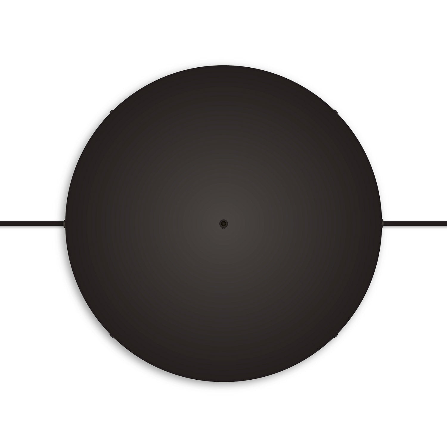 Rosone rotondo in alluminio Ø 50 cm con staffa e cavo di messa a terra, con 1 foro frontale - Nero 2