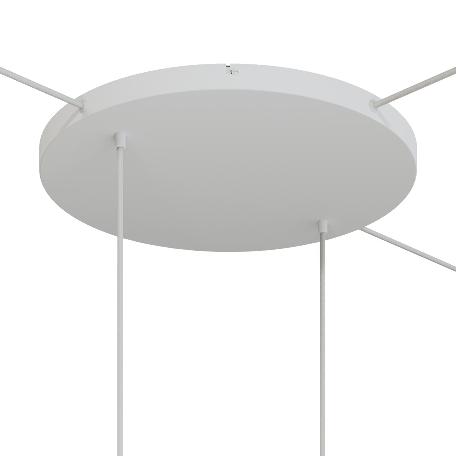 Rosone rotondo in alluminio Ø 50 cm con staffa e cavo di messa a terra, con 2 fori frontali - Bianco Opaco 3