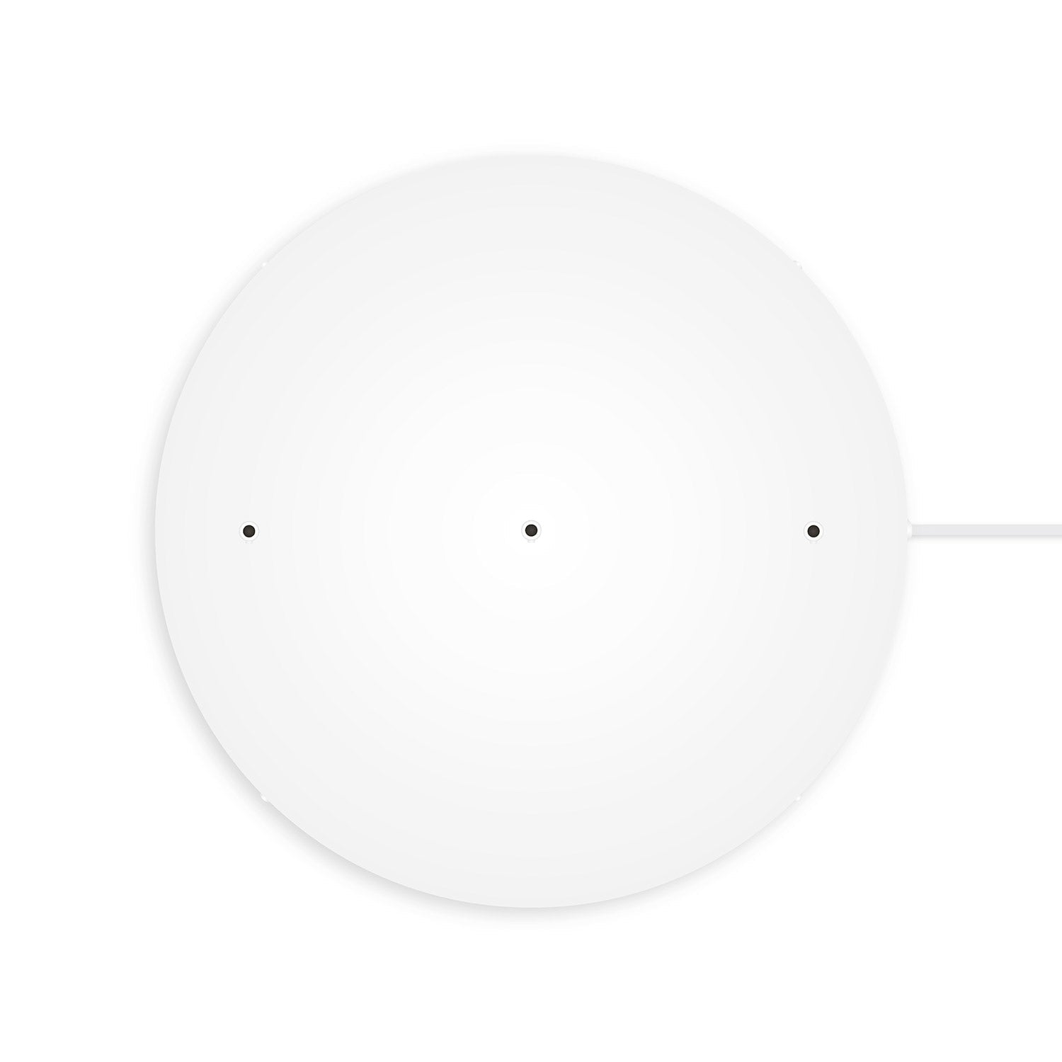 Rosone rotondo in alluminio Ø 50 cm con staffa e cavo di messa a terra, con 3 fori in linea frontali - Bianco Opaco 1