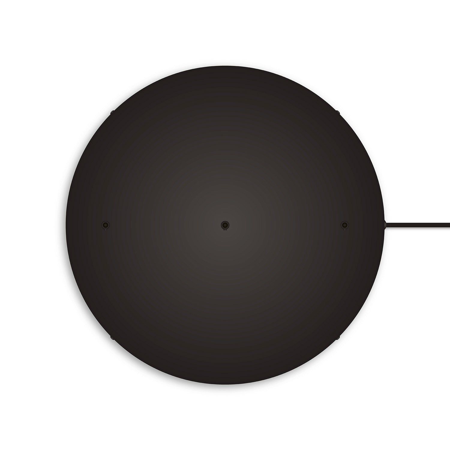 Rosone rotondo in alluminio Ø 50 cm con staffa e cavo di messa a terra, con 3 fori in linea frontali - Nero 1