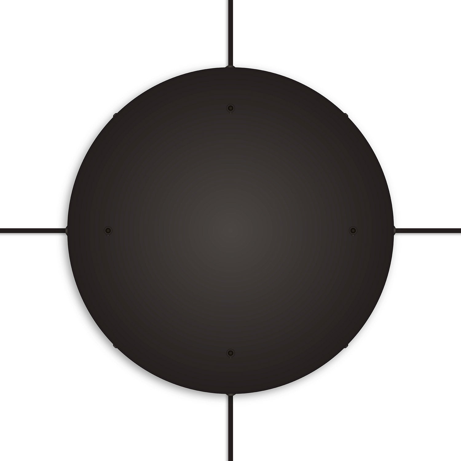 Rosone rotondo in alluminio Ø 50 cm con staffa e cavo di messa a terra, con 4 fori frontali - Nero 4